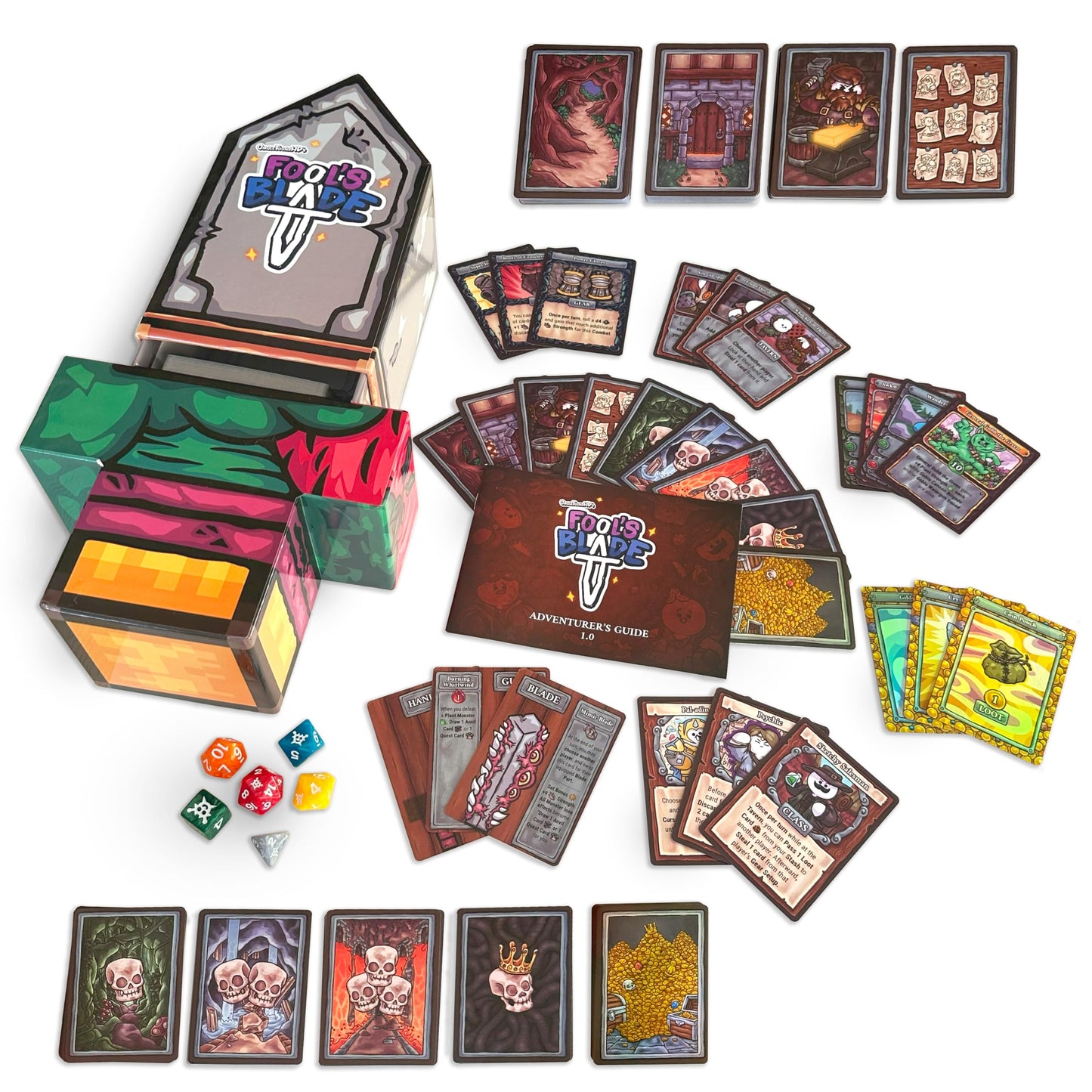 Fool’s Blade First Edition in Collectible Jumbo Sword Box - A Sword Crafting, Monster Slaying, Loot Grabbing, Backstabbing Card Game for Teens & Adults - 2-4 Players - Ages 13 and Up - 263 Cards
