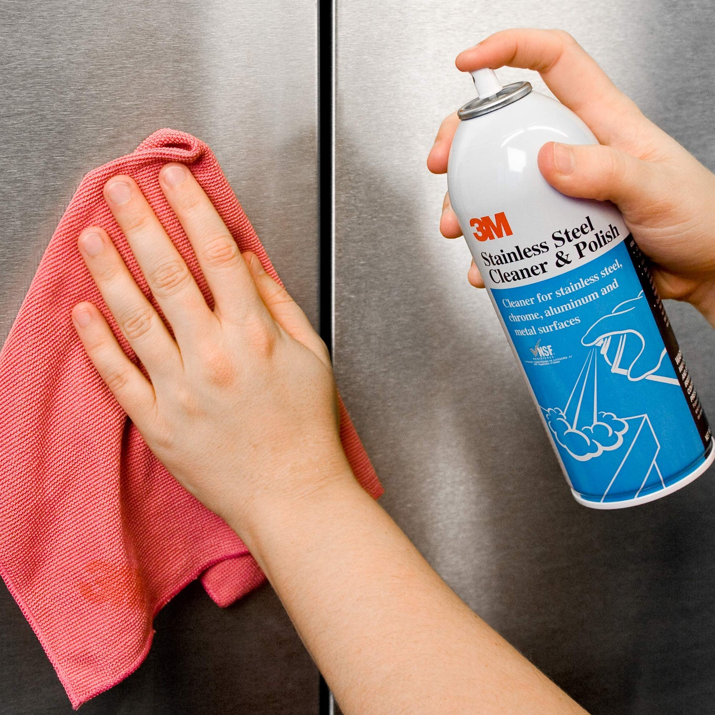 3M Stainless Steel Cleaner and Polish, 10 oz. Cans, 3 Pack, Foam, Chrome, Laminated Plastic, Aluminum, Appliances, Fridge, Exhaust Range Hood, Dishwasher, Sink
