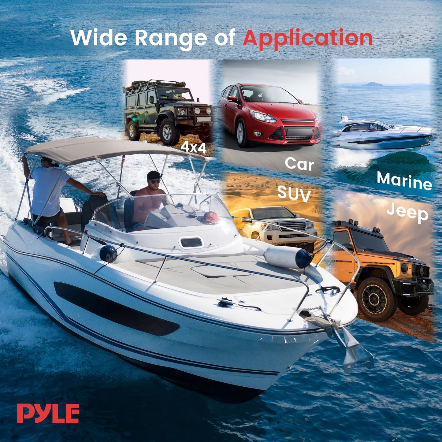 Pyle Marine Bluetooth Stereo Radio - 12v Single DIN Style Boat In dash Radio Receiver System with Built-in Mic, Digital LCD, RCA, MP3, USB, SD, AM FM Radio - Remote Control - PLMRB29W (White)