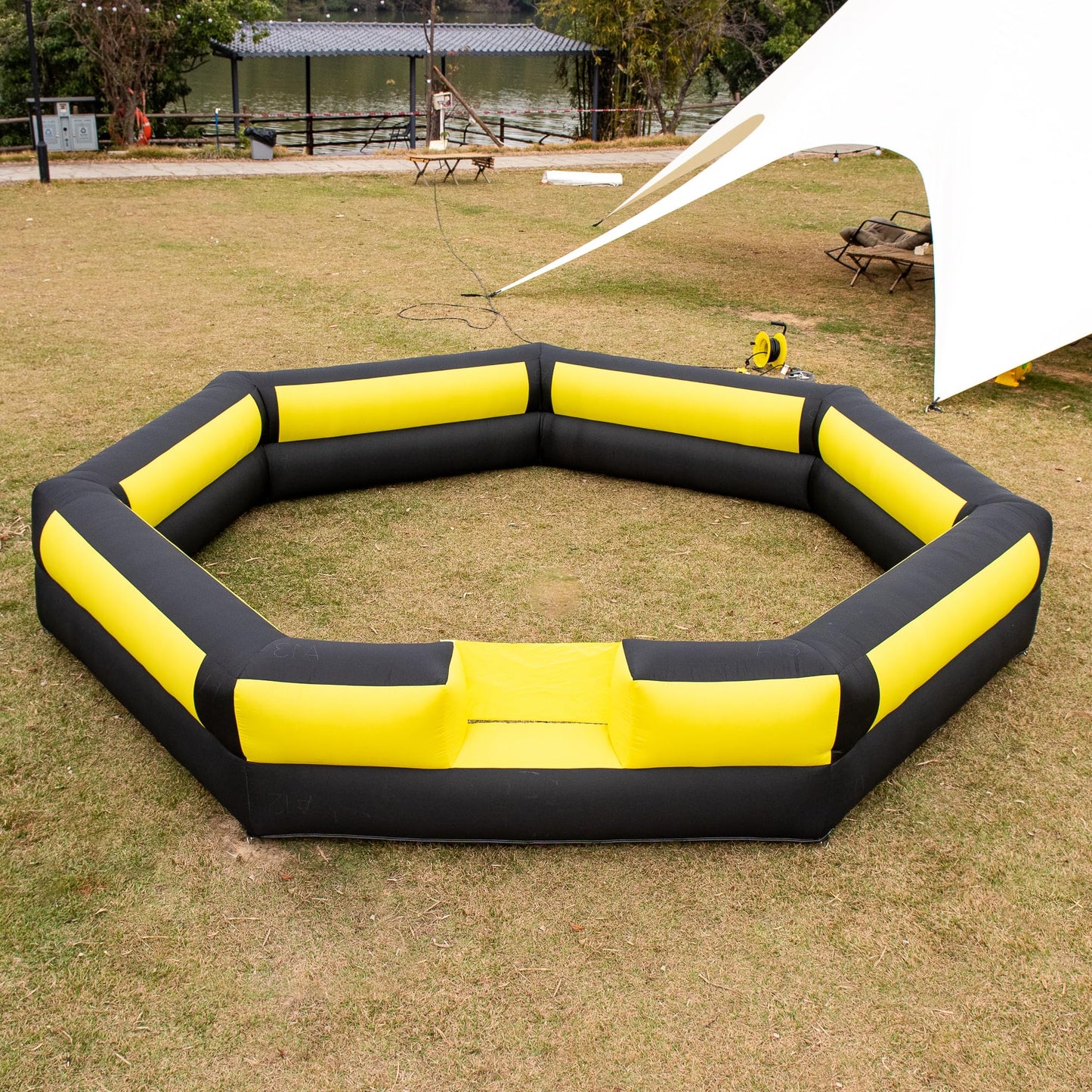 Blatesic Gaga Ball Pit Inflatable 15FT with Powerful Built-in Blower,Portable Gaga Pit for Indoor Outdoor School Family Activities