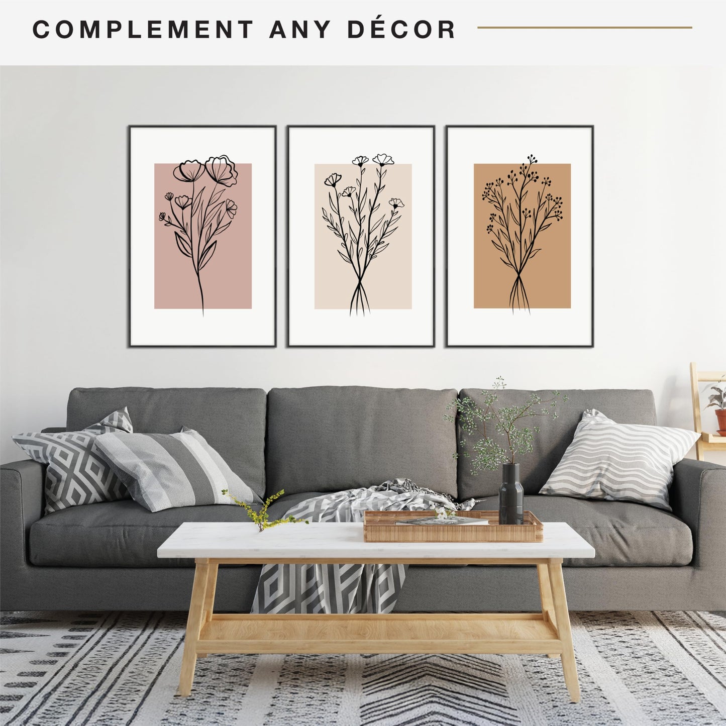 MCS The Original Poster Frame 3-Pack (24"x36") Black - Shatter-Resistant Cover - 1/3" Profile - Lightweight - Vertical & Horizontal Wall Hanging - Large Picture Frames for Posters, Art Prints, Photos