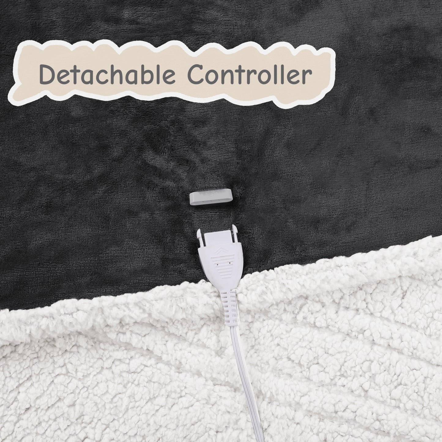 Electric Heated Blanket Full Size 72"x84", Soft Flannel with Overheat Protection, 9 Adjustable Heat Settings & 10-Hour Auto-Off Timer, Fast Heating for Winter Comfort, for Couch & Bed, Dark Gray