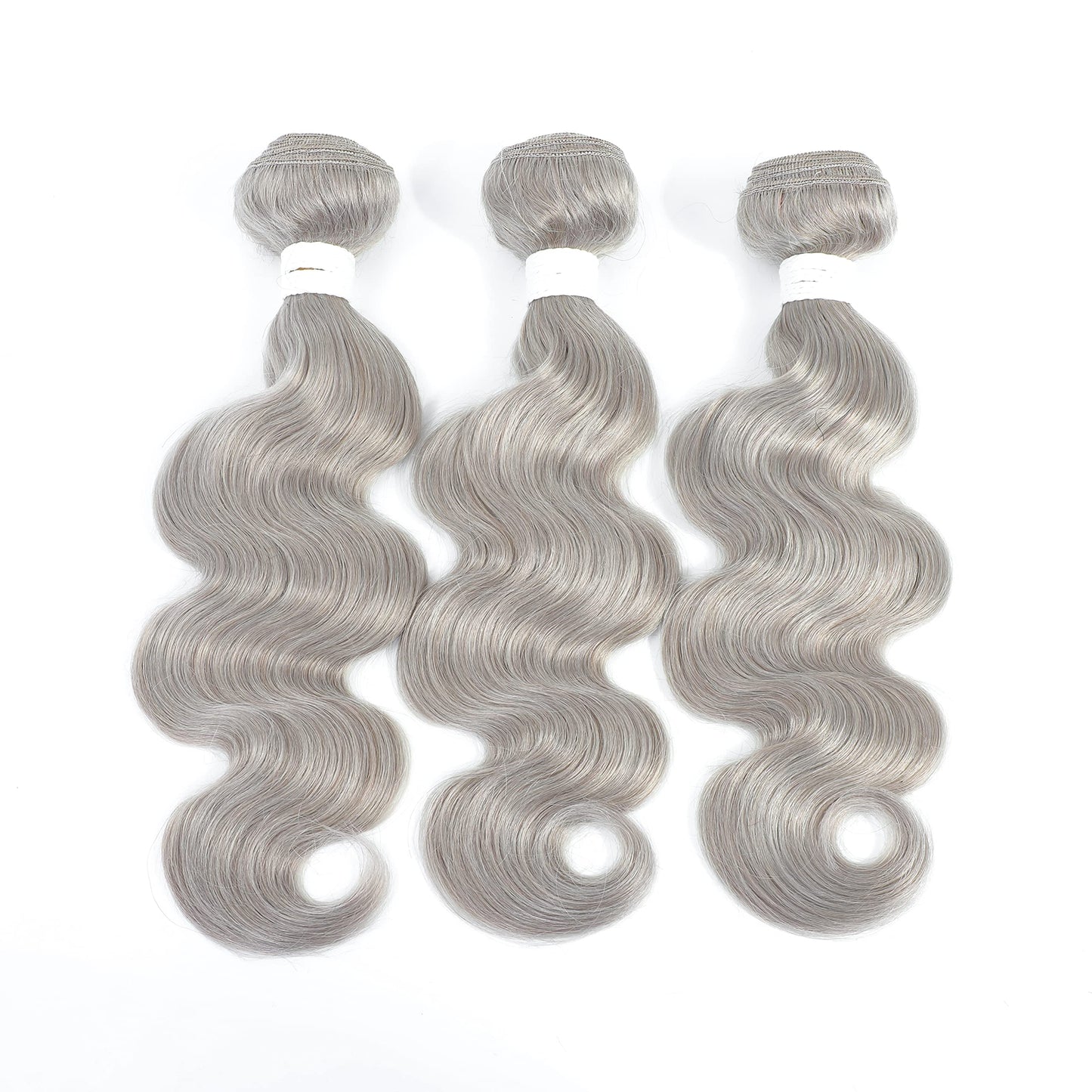 Brazilian Body Wave Bundles (18inch，1PC) Grey Human Hair Weave Bundles 9A 100% Remy Human Hair Weft Extension For Women