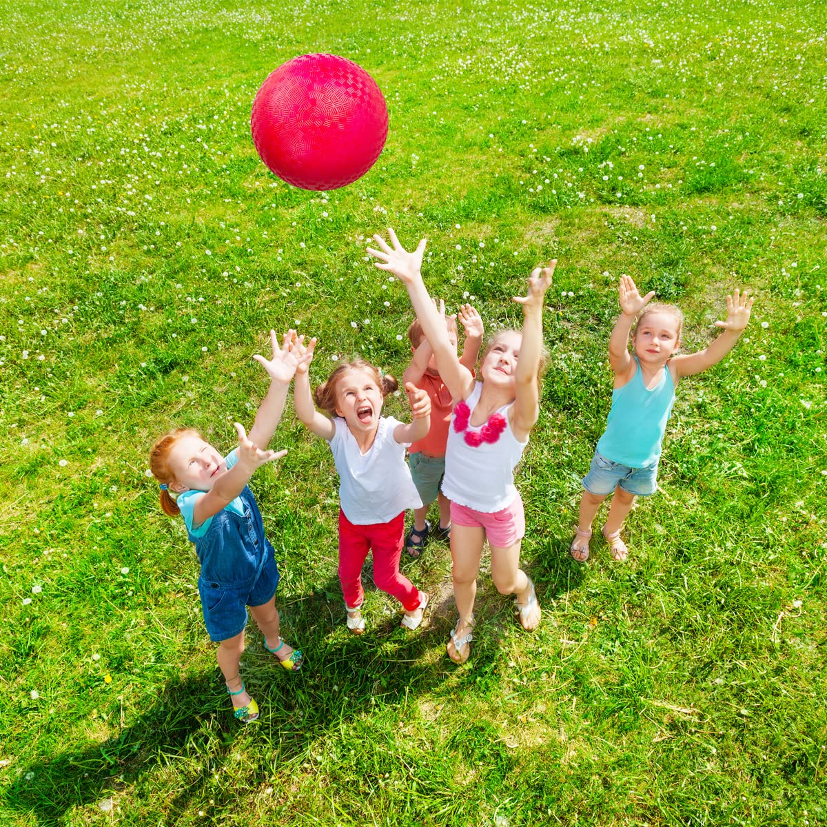 EVERICH TOY 12 Pack Playground Balls Dodgeball Set, 8.5 Inch Dodge Kick Ball Kickball Handball for Kids Adults, Indoor Outdoor Sports Toy for Yard Camp School Recess Ball Game for Boys Girls with Pump