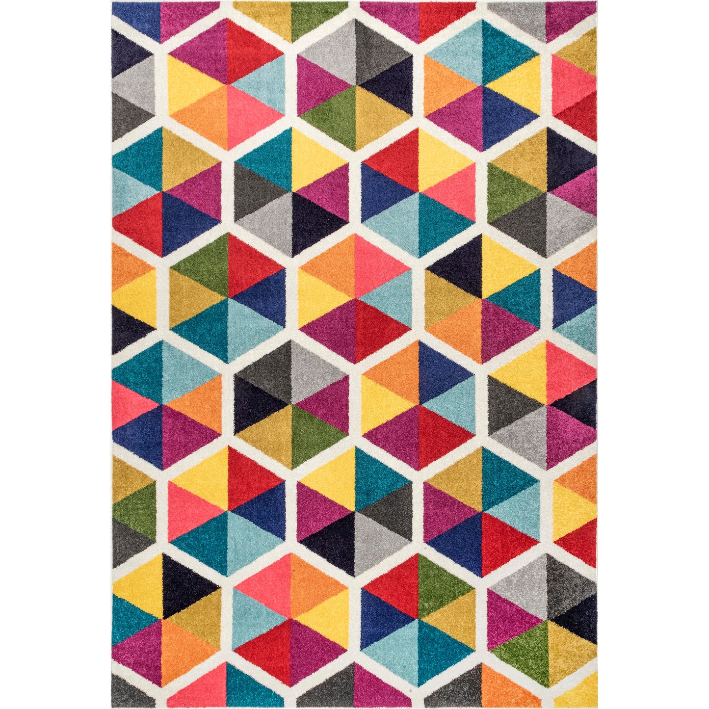 nuLOOM Maris Geometric 4x6 Area Rug for Living Room Bedroom Dining Room Nursery Kitchen, Multicolor/Ivory