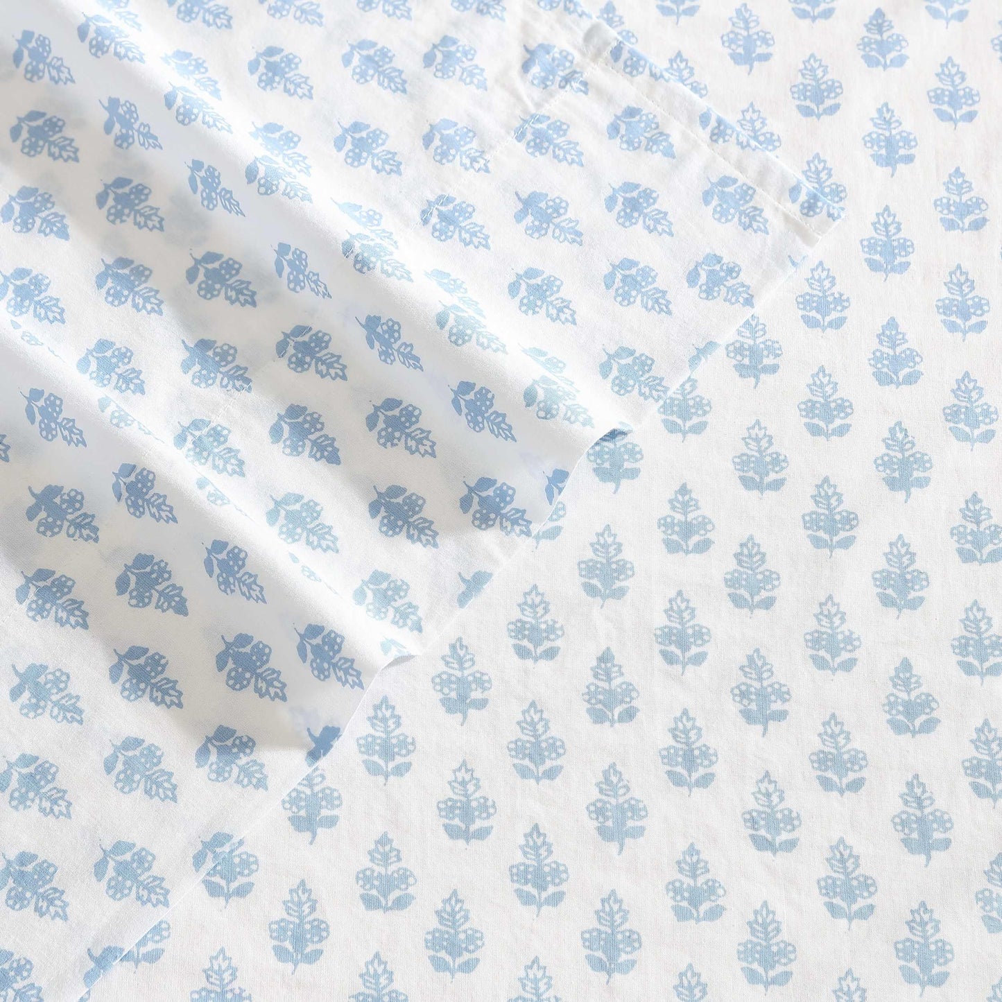 Laura Ashley - Queen Sheets, Cotton Percale Bedding Set, Lightweight & Breathable Home Decor (Francesca Blue, Queen)