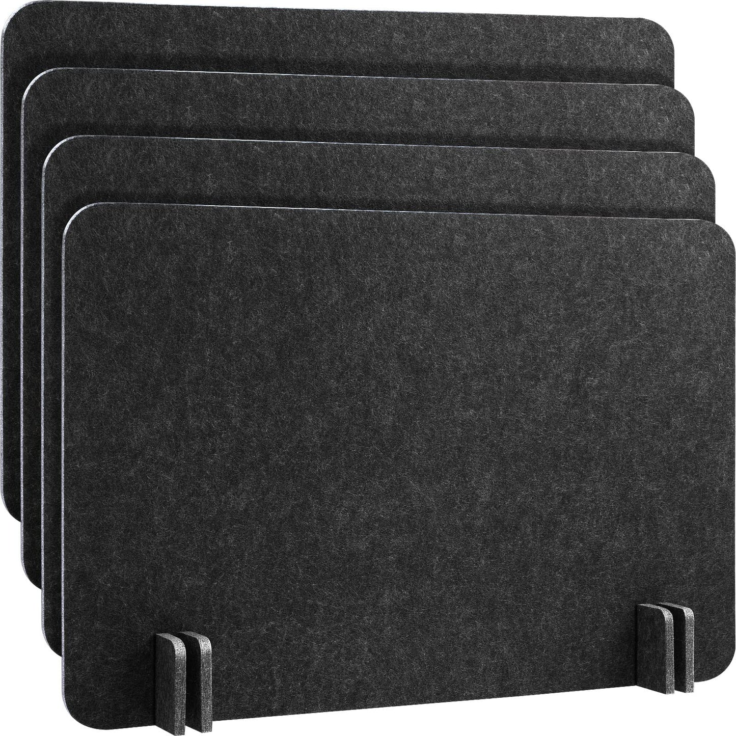 Fabbay 4 Pcs Acoustic Desk Divider Desk Partition for Students 16 x 24 Inch Table Freestanding Privacy Panel Visual Distraction and Noise Reducing for School Classroom Teacher Office (Black Gray)