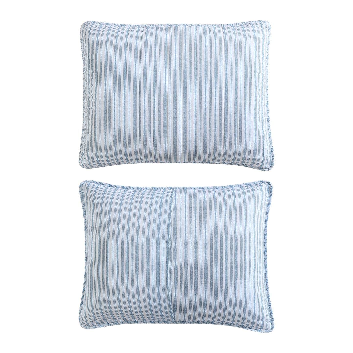 Nautica – Twin Quilt Set, Reversible Bedding with Matching Sham, Stripe Room Decor, Lightweight Bed Set, College Dorm Room Essentials (Coleridge Blue)