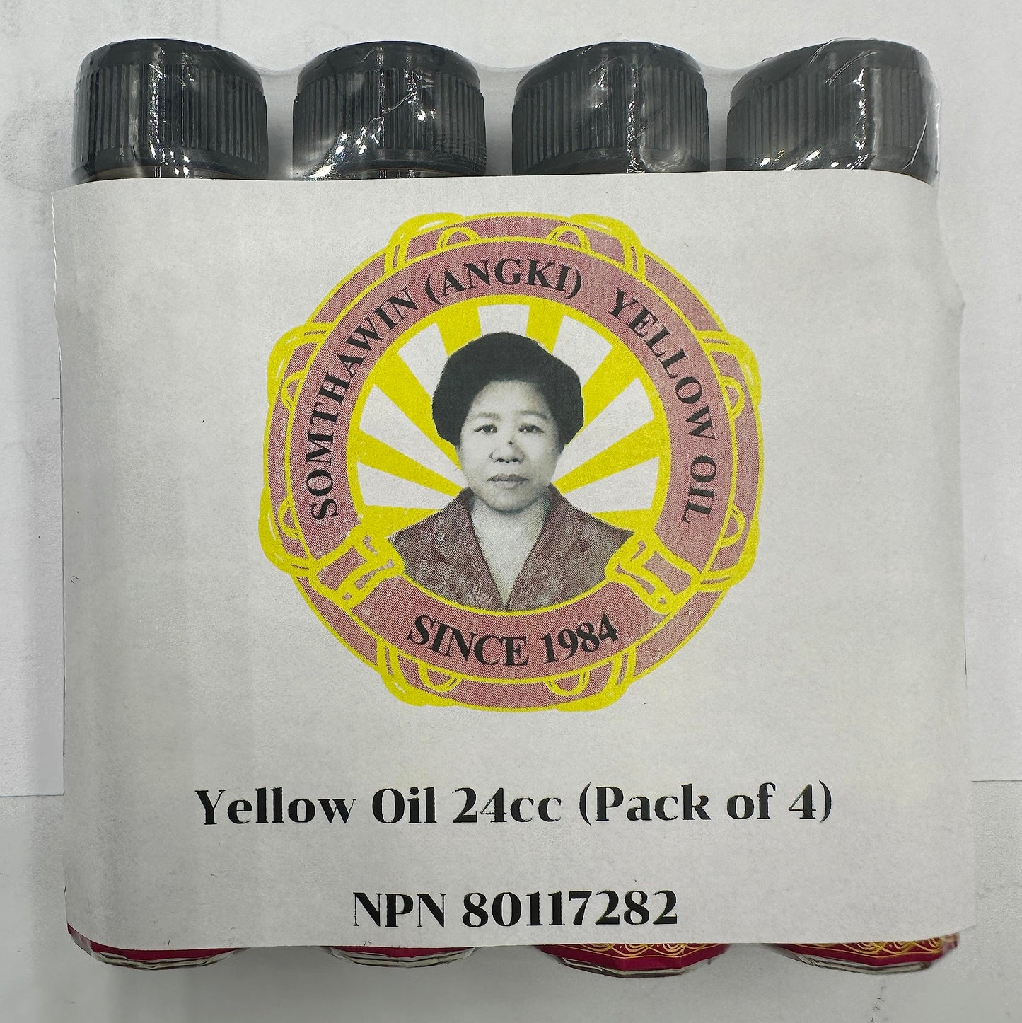 4x Angki Somthawin Hotel Spa Natural Thai Aroma Herb Yellow Oil 24cc Wholesale Price Made of Thailand