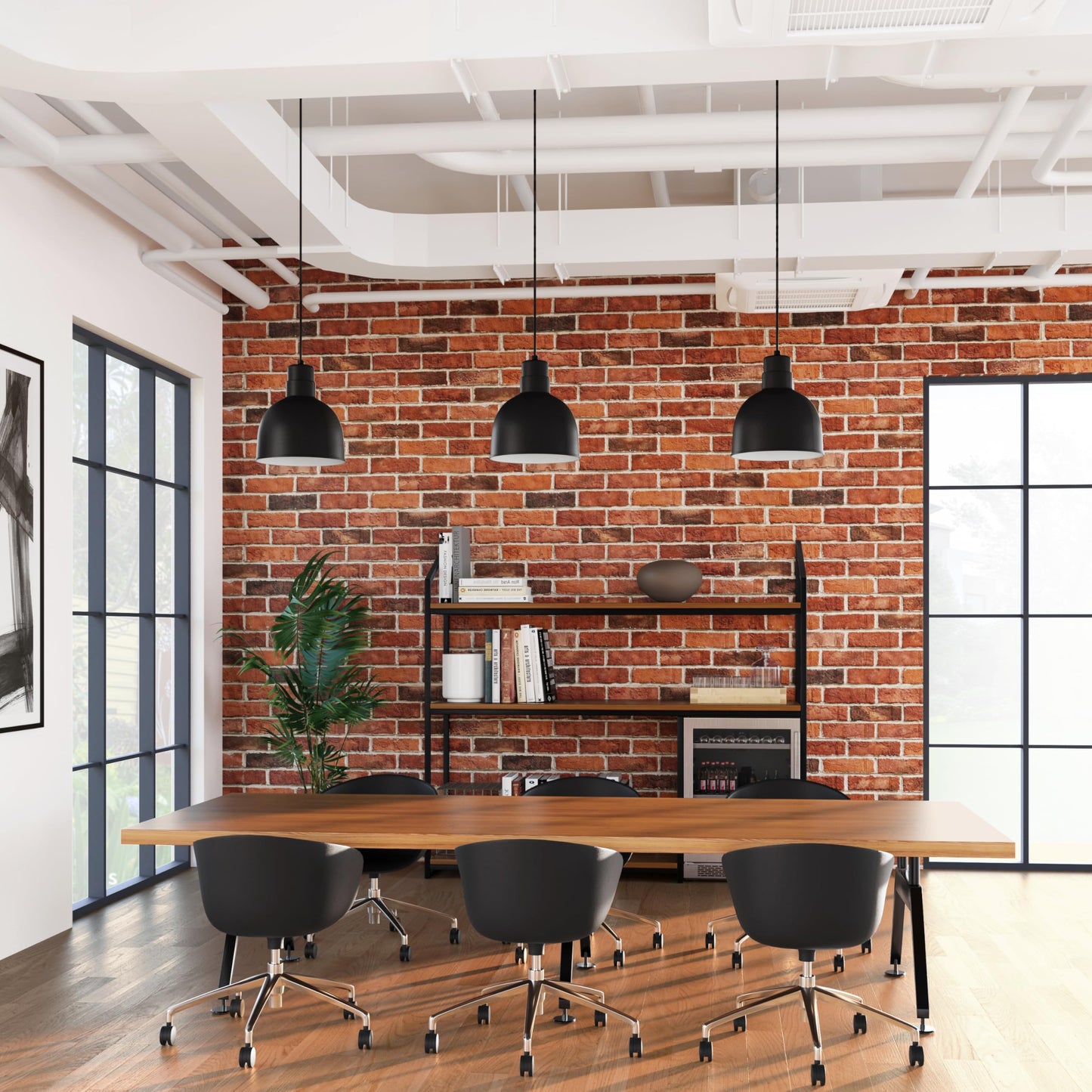 ML Lighting RDBC10-SB One Light Pendant, Black
