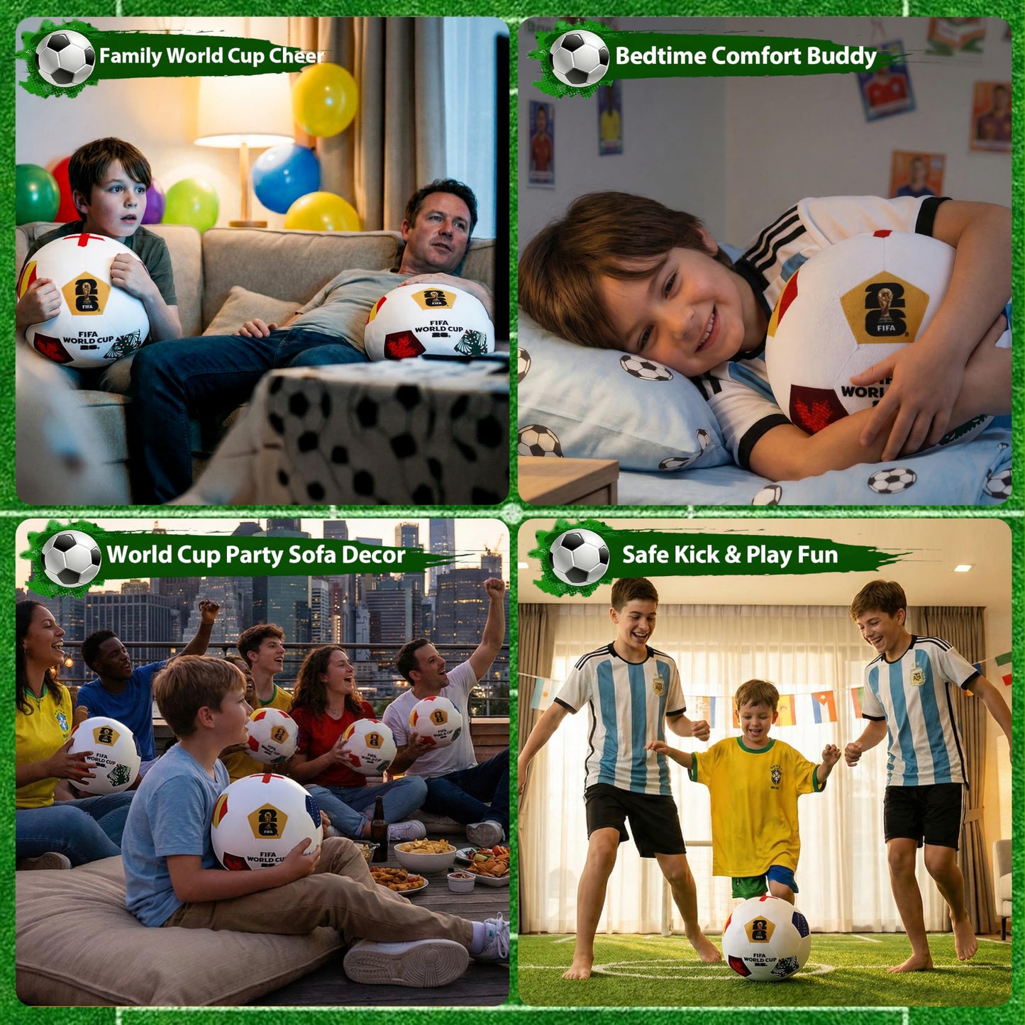 MESUCA FIFA World Cup 2026 Official Edition Mini Soccer Ball Plush Keychain Pillow, 4.72" Soccer Plush Toy Backpack Charm, Kids Gift, World Cup 2026 Merchandise (11.8 inches/30cm)