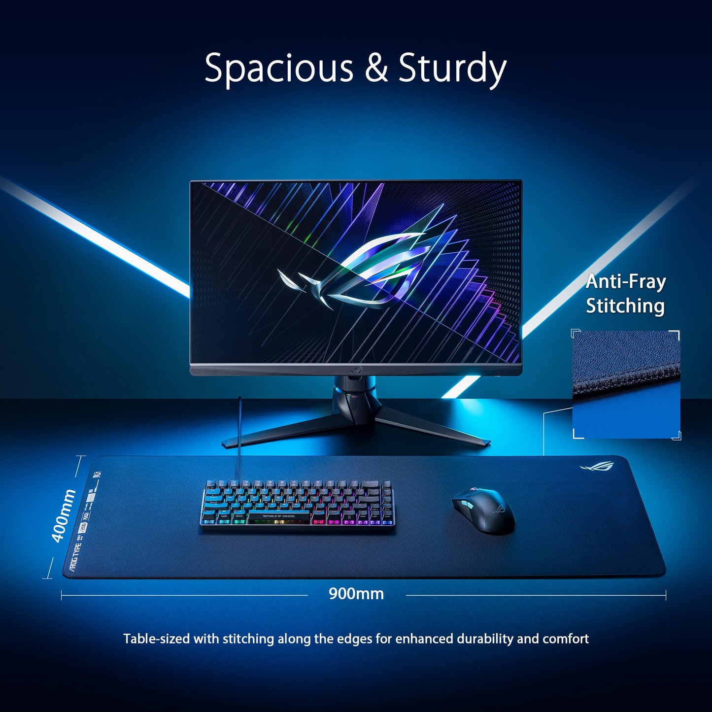 ASUS ROG Hone Ace XXL Gaming Mouse Pad – 35.4” x 15.7", (XXL Size), Extra-Cushioning, Table-Sized for Wide, Smooth Glide and Control, Water/Oil/Dust-Resistant, Extra-Soft Non-Slip Rubber Base - Black
