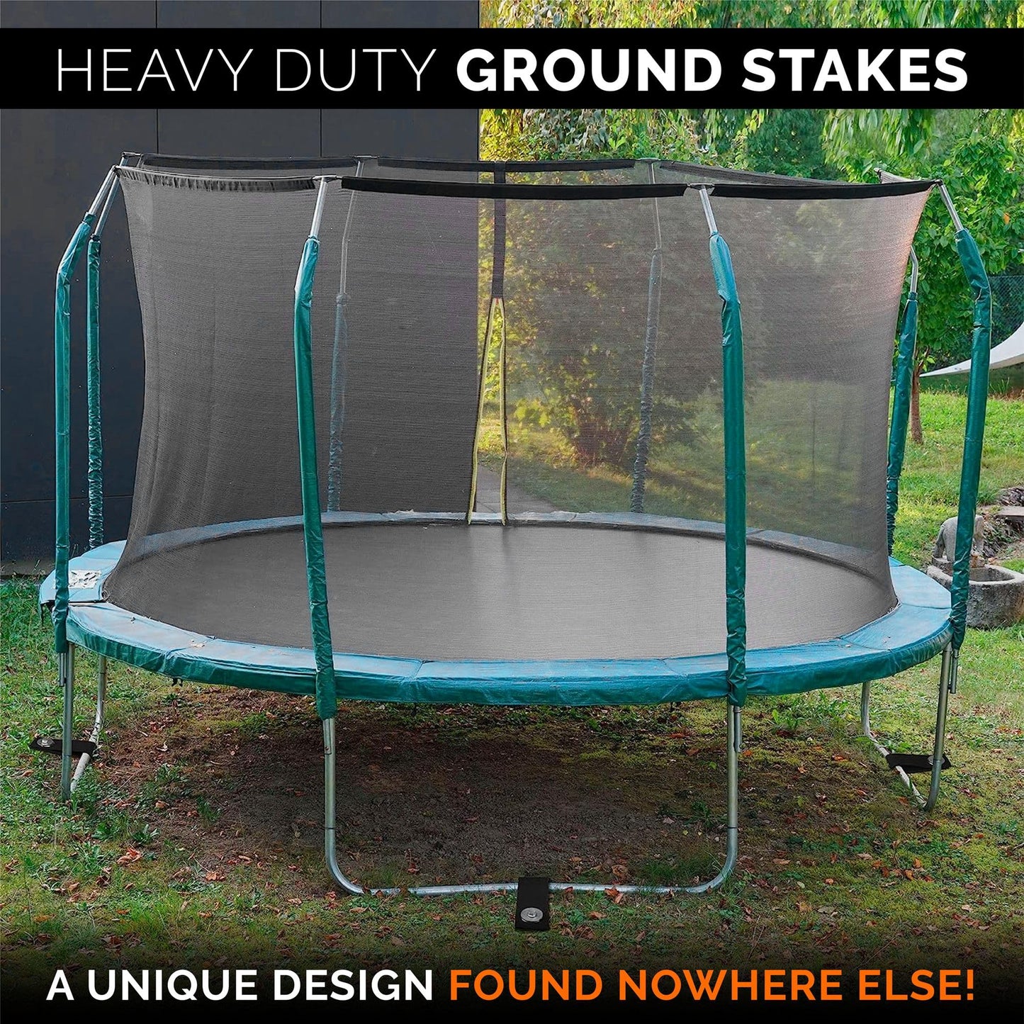 Trampoline Anchors High Wind Heavy Duty - 12" Set of 8 - Trampoline Anchor Kit - Trampoline Stakes Anchors High Wind - Ground Anchors Heavy Duty - Trampoline Wind Stakes - Ground Stakes Heavy Duty