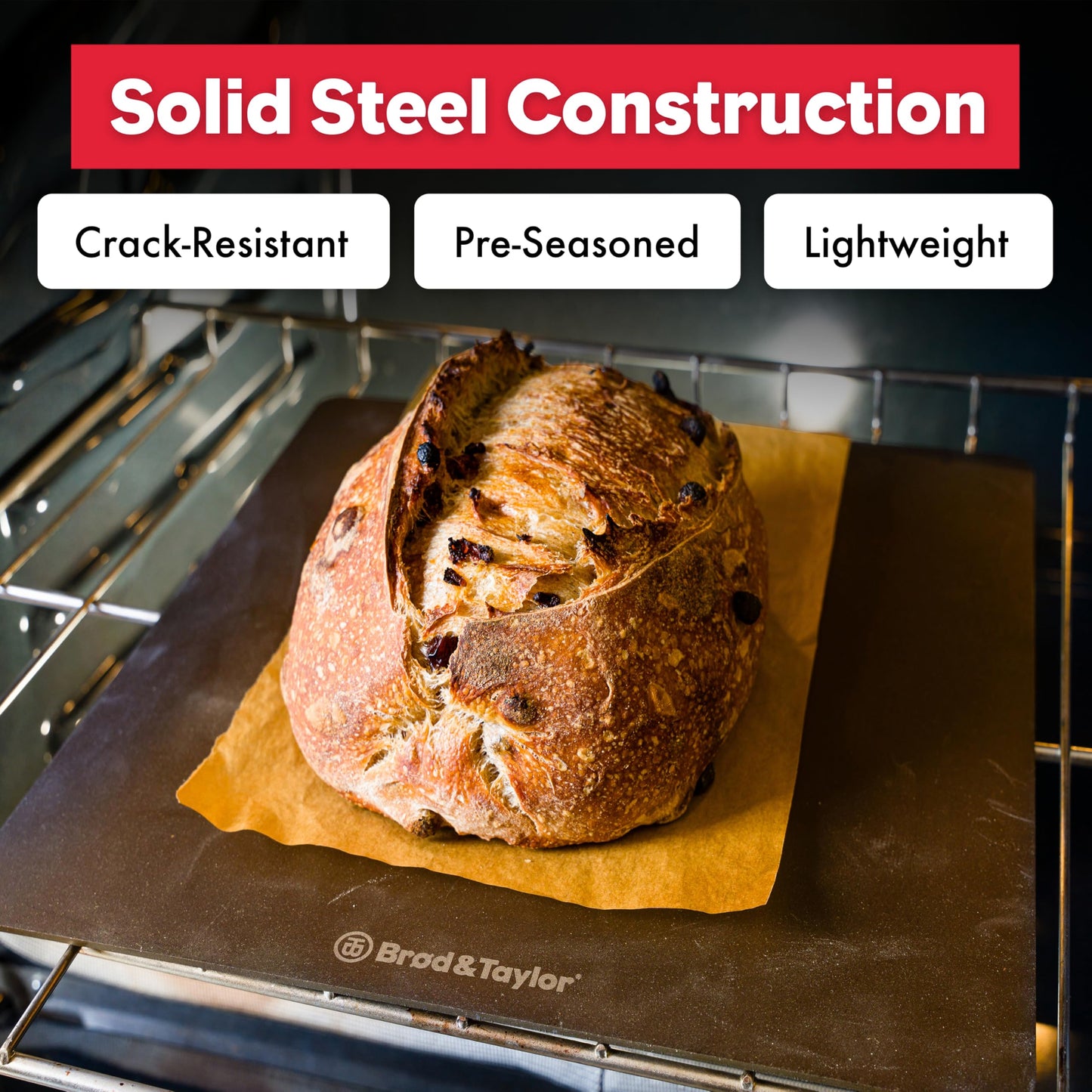 Brod & Taylor Bread Steel Max for Baking Bread & Cooking Pizza (14" x 14" x 0.15")
