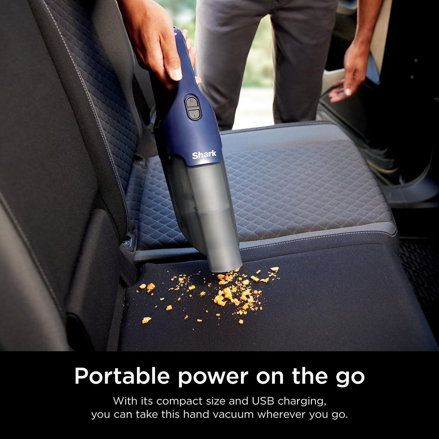 Shark Cyclone PET Handheld Vacuum with 8" Crevice Tool, HyperVelocity Suction, Navy Blue/Grey, CH701
