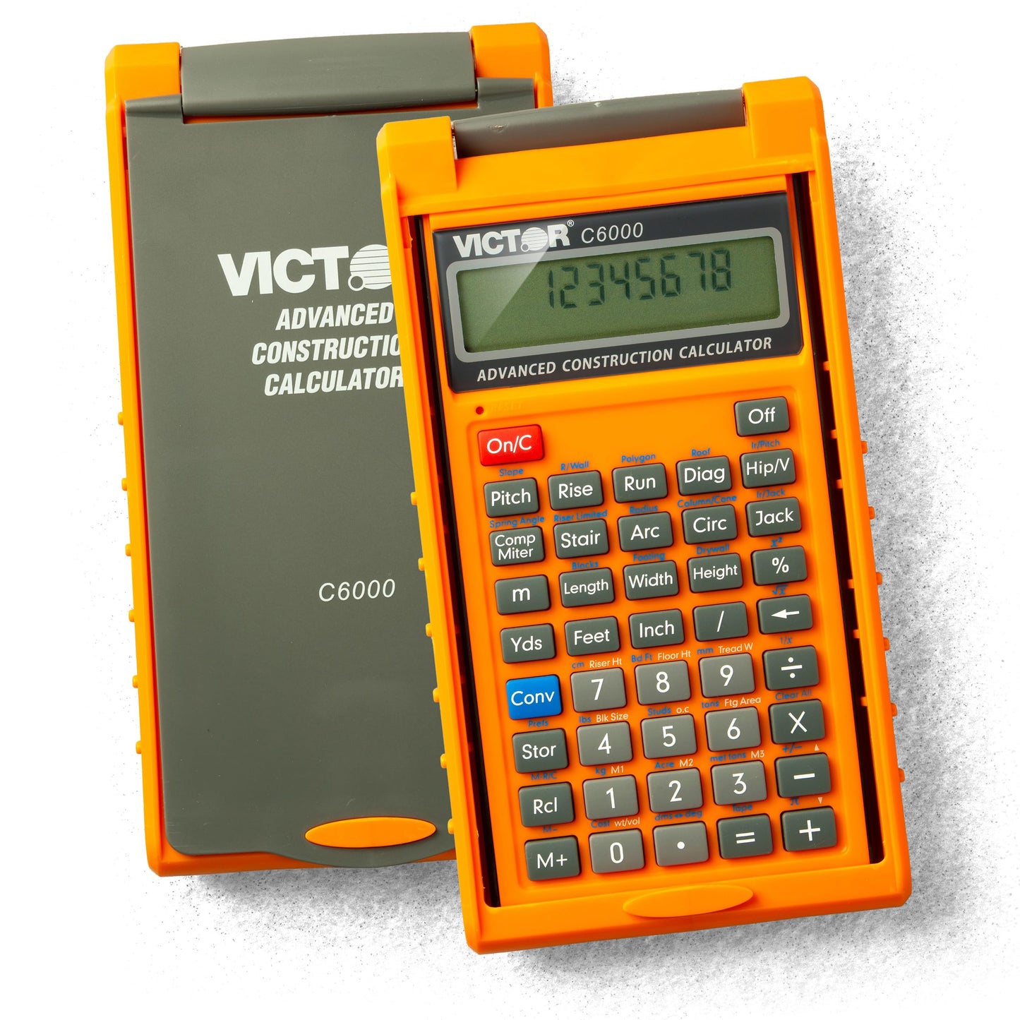 Victor C6000 Advanced Construction Calculator with Protective Case Displays in Fractional or Dimensional Forms Perfect for Carpenters, Renovators,Builders, Contractors, Estimators