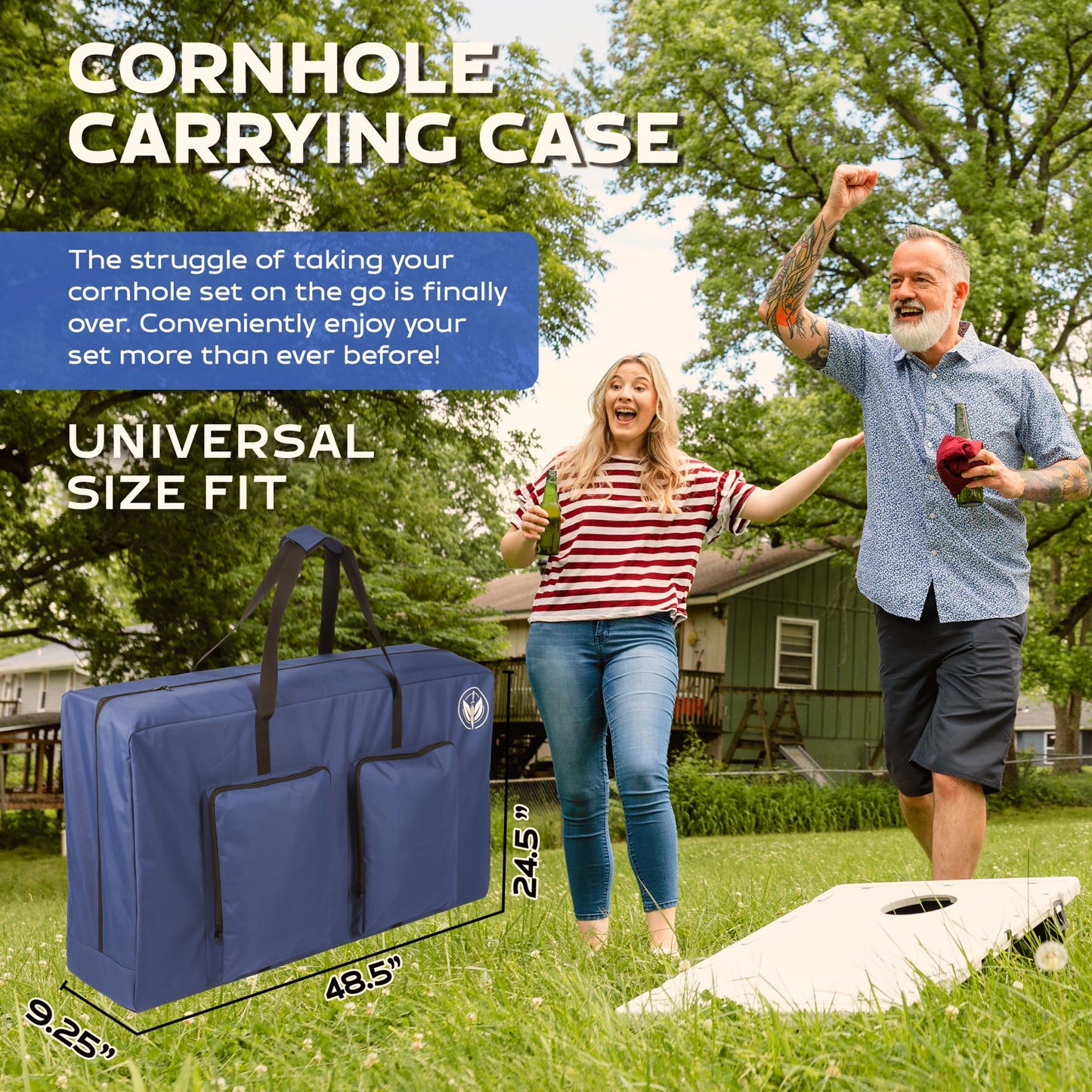 Lesu No Shimobe Cornhole Carrying Case Fits Regulation 4’ x 2’ Boards, Water Resistant, Reinforced Protection, Padded Shoulder Straps & Side Pockets | Indoor/Outdoor Corn Hole Bag
