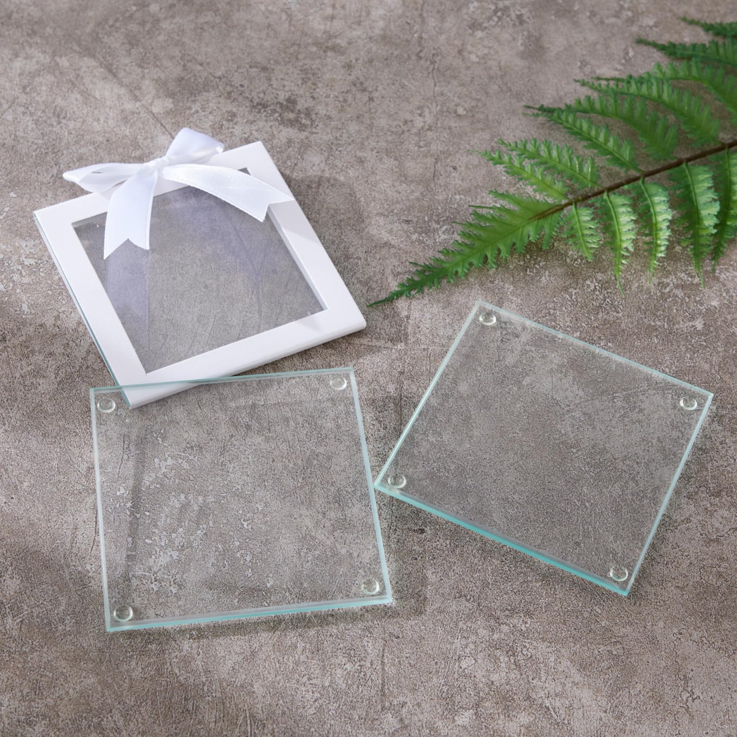 Kate Aspen Clear Glass Drink Coasters Set of 48 - DIY Sublimation Blanks for Drink Coasters, Wedding Favors, Home Décor, Bridal Shower Gifts, Fall Decorations, Bar Coasters, and Party Craft Supplies