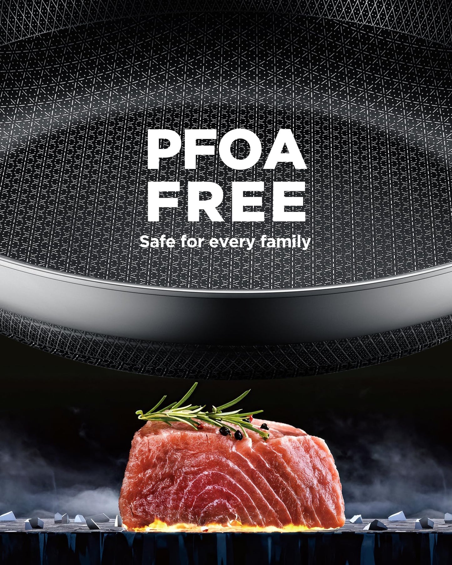Yonida Non Stick Frying Pans, 11-inch with Lid, Hybrid Pans Nonstick,non stick Fajita Skillets Stainless Steel Cooking Pan, Dishwasher & Oven-Safe, PFOA Free Cookware, Induction Compatible