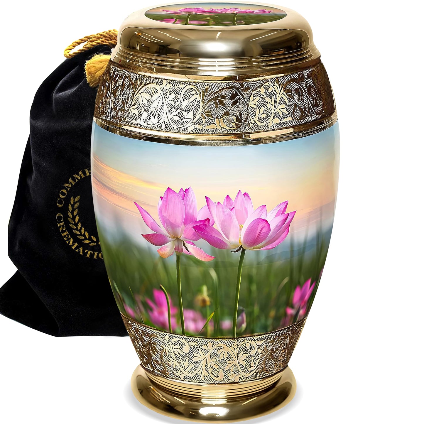 Lotus Tranquility Cremation Urn for Ashes for Women Decorative Urns - Personalized Beautifully Handcrafted Urns for Human Ashes Adult Female, Mom, Sister or Daughter