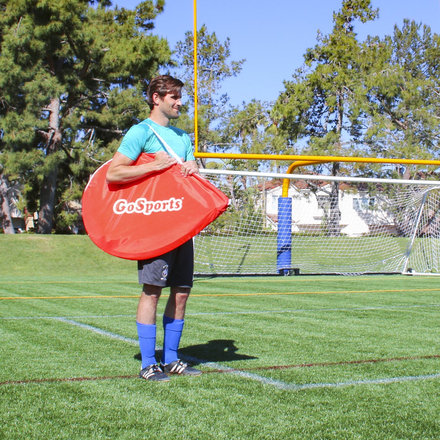 GoSports Portable Pop Up Soccer Goals for Backyard - Kids & Adults - Set of Two 4 ft Nets with Agility Training Cones and Carrying Case
