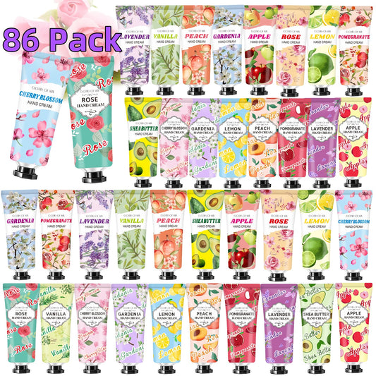 86 Pack Hand Cream Bulk Gifts,Easter Basket Stuffers for Teens,Mothers Day Gifts for Friends,Teacher Appreciation Gifts,Natural Travel Size Hand Lotion for Dry Cracked Hands,Nurse Gifts for Women