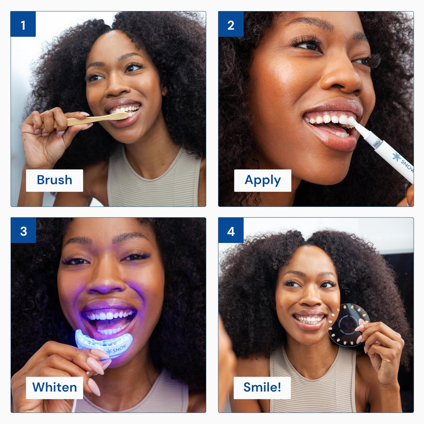 SNOW Diamond Teeth Whitening Strips | Gentle & Enamel Safe White Strips for Teeth Whitening | at-Home Dental Hygiene & Tooth Care for a White Smile Easy Convenient Tooth 42 Ct