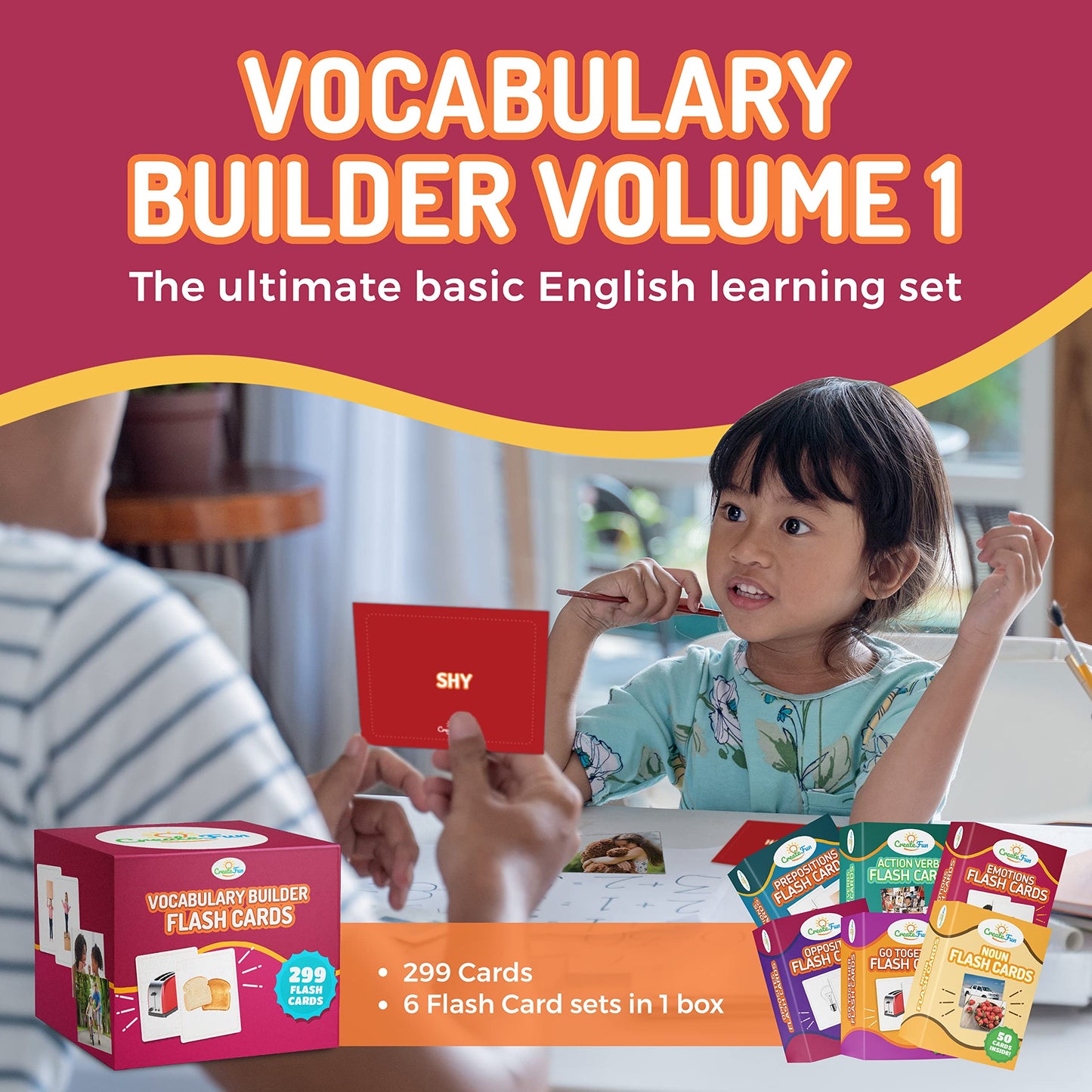 599 Vocabulary Builder Flash Cards Bundle Vol 1 & 2, Educational Photo Cards for Speech Therapy, ESL, Autism, Homeschool & Kids Includes Emotions, Go Together Opposites, Nouns, Prepositions and Verbs