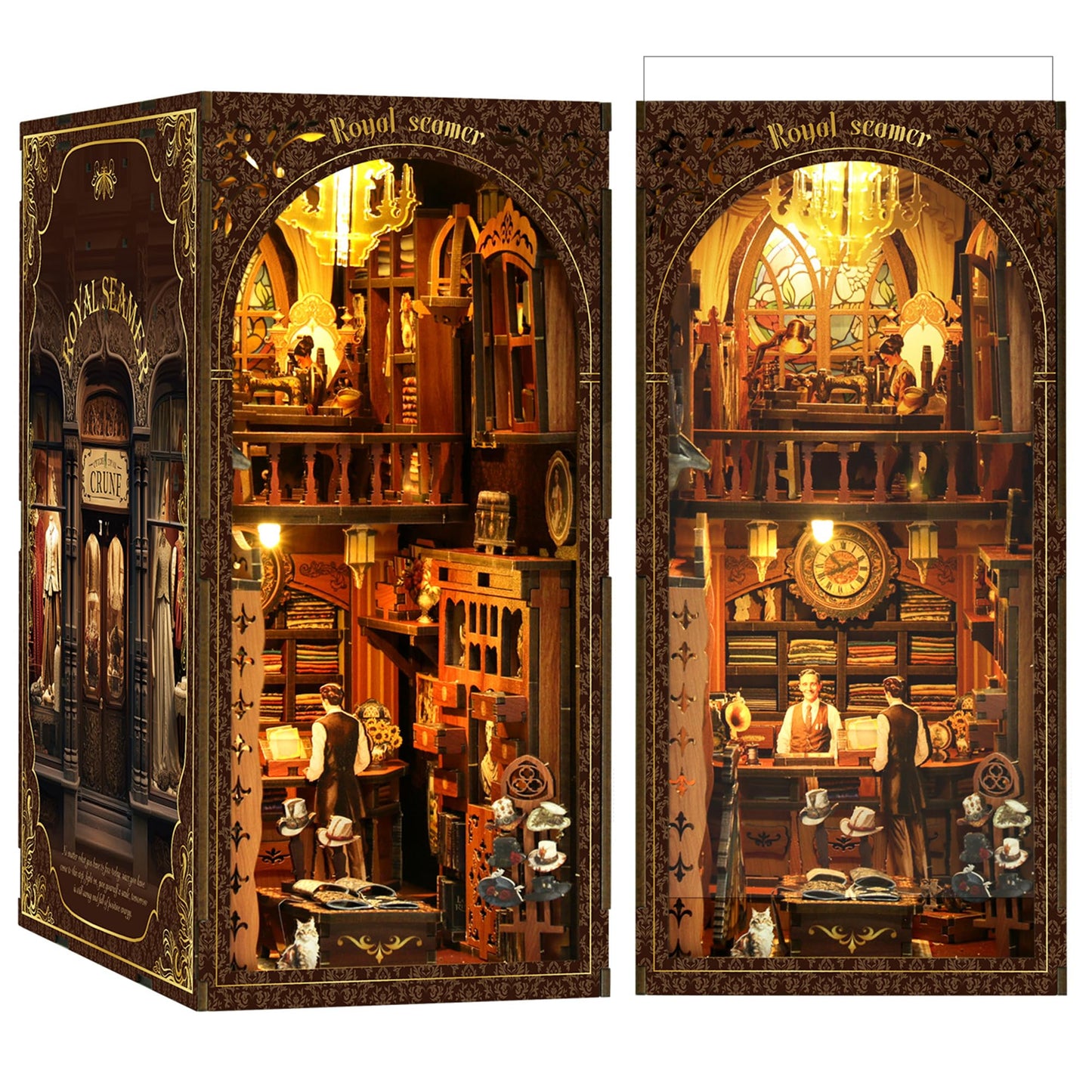 SUNNINO Book Nook Kit - DIY Miniature House Kit Doll House 3D Wooden Puzzles Book Nook Kits for Adults Creative Gift for Teens Family Friends