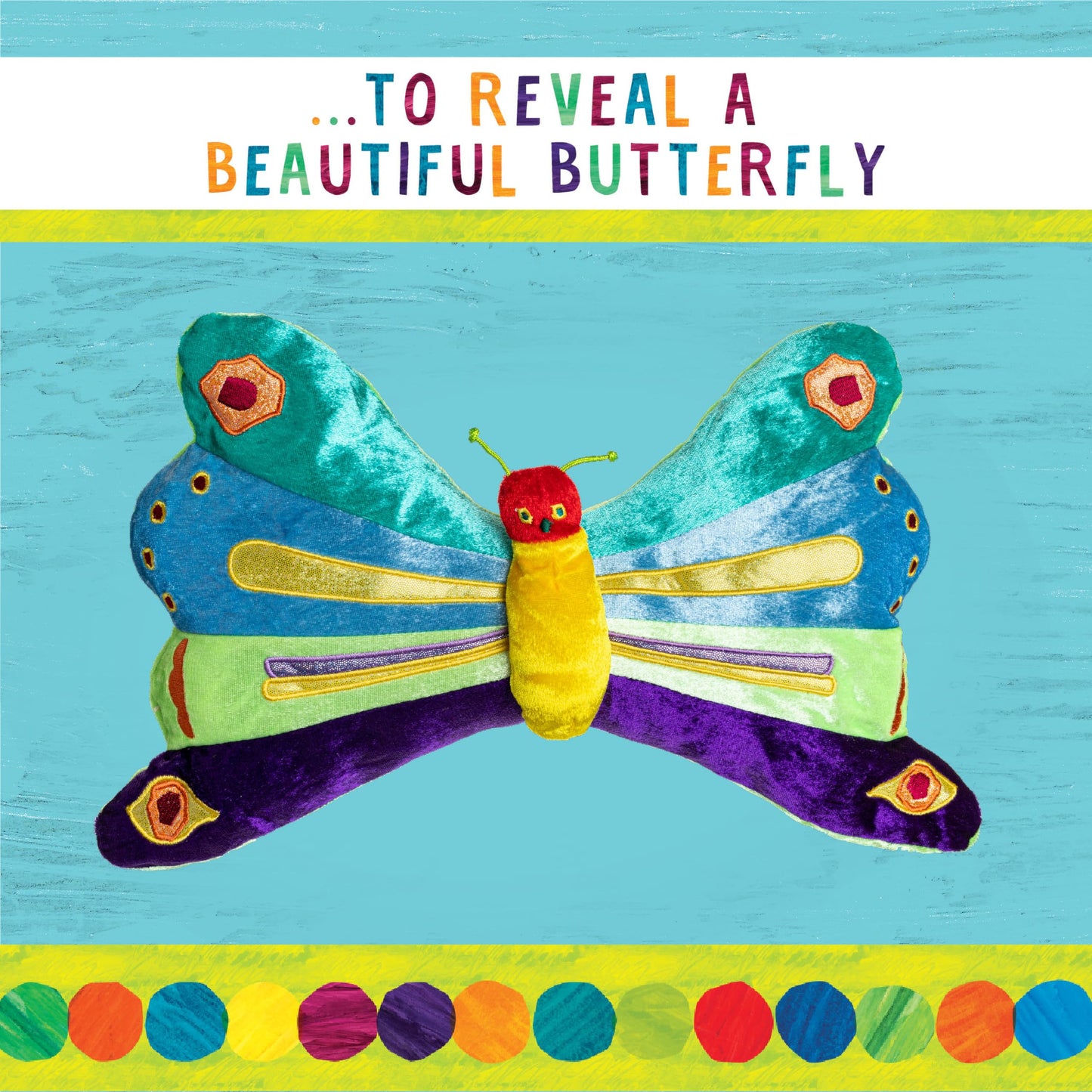 World of Eric Carle, The Very Hungry Caterpillar Butterfly Reversible Stuffed Animal Plush Toy, 13 Inches