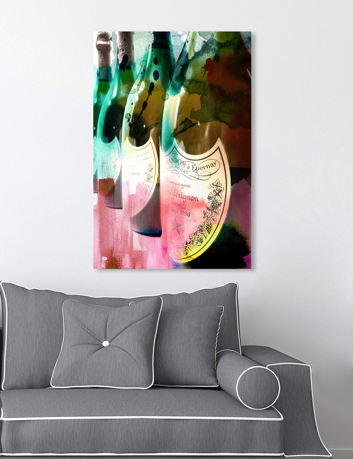 The Oliver Gal Artist Co. Drinks and Spirits Wall Art Canvas Prints 'Champagne Feast' Home Décor 16" x 24" Pink, Green