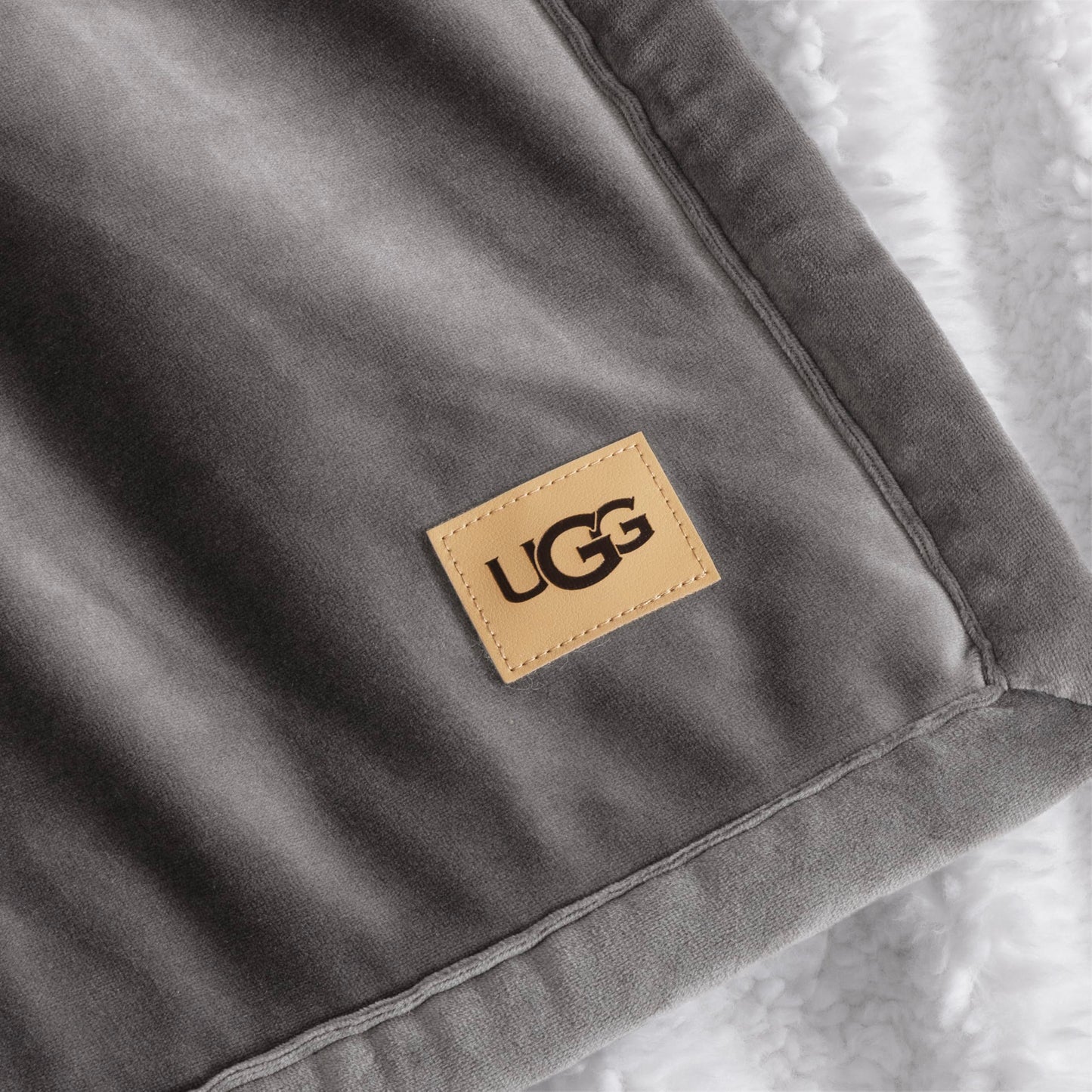 UGG Bliss Throw Blanket Plush Soft Fleece Fluffy Blankets for Bed or Couch Oversized Warm Reversible Machine Washable Medium Weight Home Decor Giftable Throw, 50-inch x 70-inch, Charcoal Grey