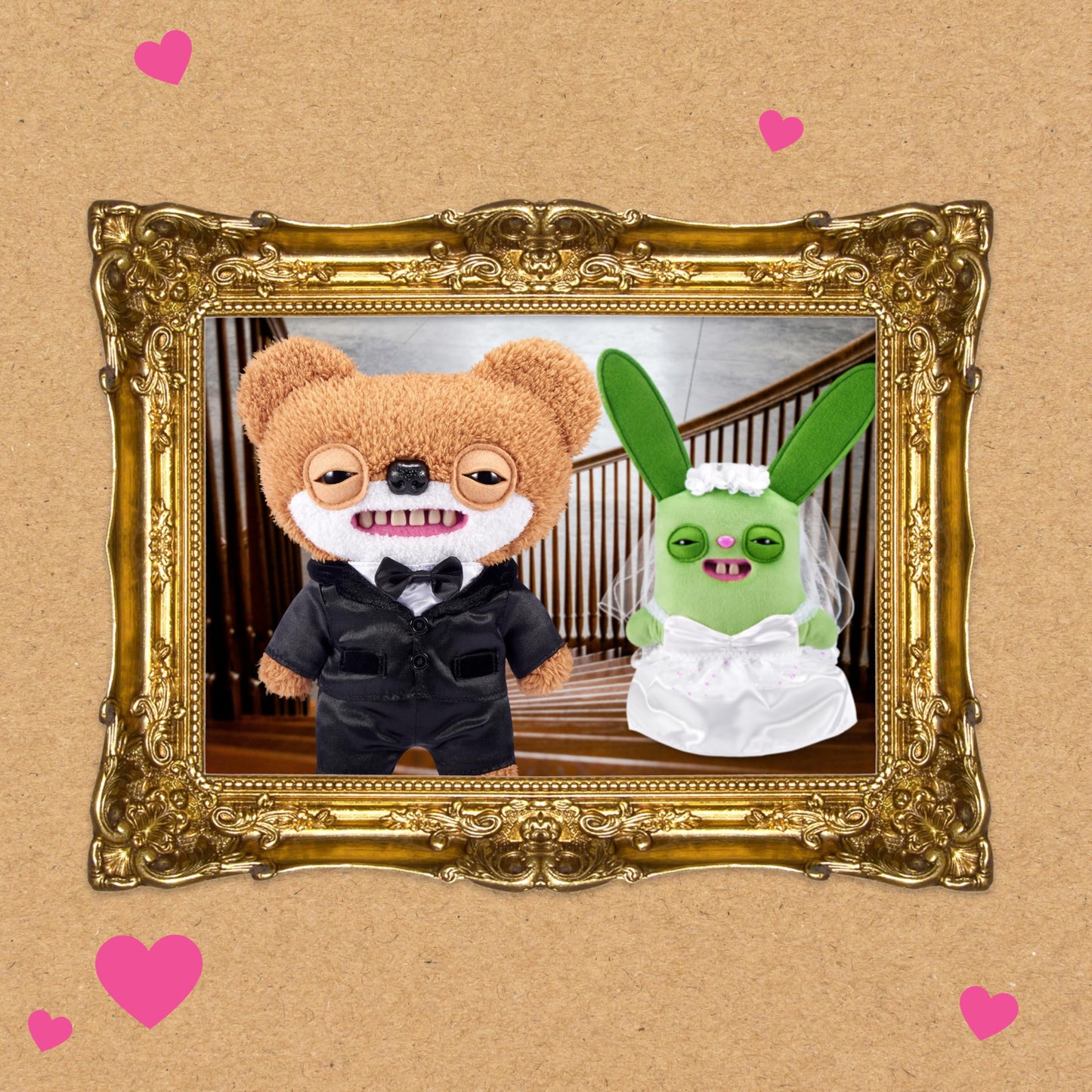 Fuggler Wedding Fuggs 9-Inch Plush 2-Pack by ZURU – Funny Ugly Monster Stuffed Animals with Human-Like Teeth & Tooth Ring, Collectible Plush for Kids, Tweens, Teens & Adult Fans
