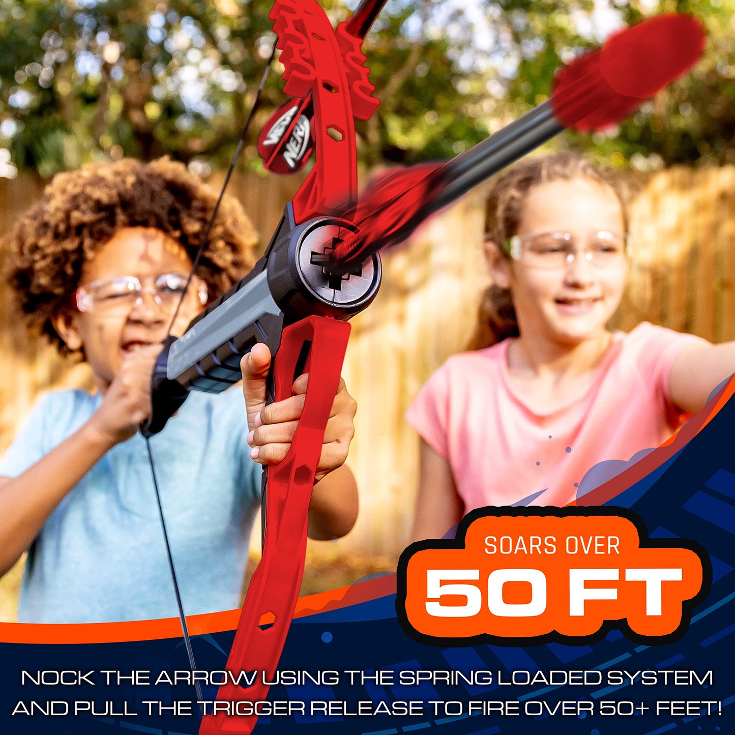 Nerf Rip Rocket Bow and Arrow Set - Rip Rocket Blaster Soft Foam Bow + Arrow Set - Indoor + Outdoor Play - Bow and (4) Foam Tip Arrows - RIPROCKET Air Powered Bow and Arrow