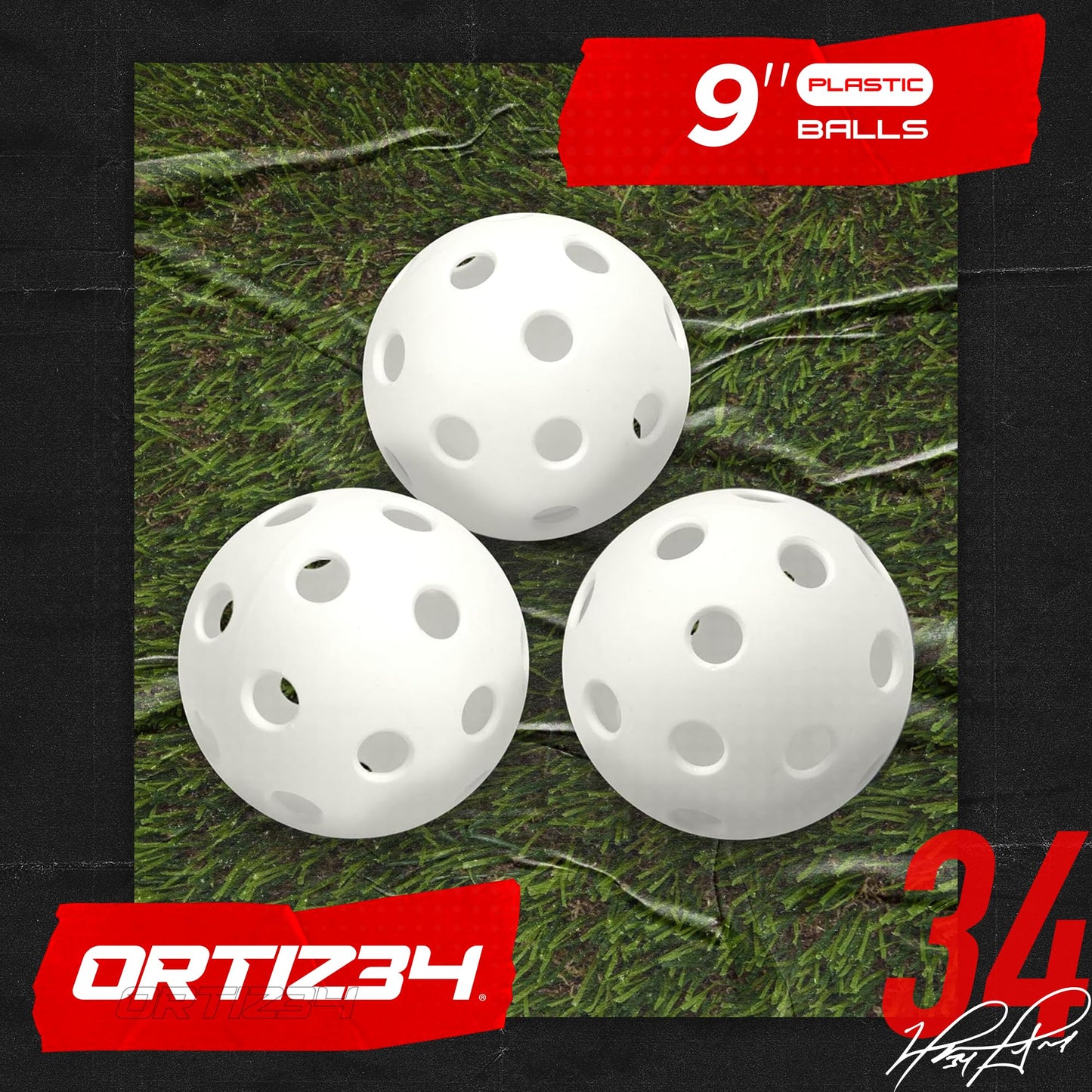 Ortiz34 Grand Slam Set- Graffiti Plastic Bat, 3 Balls, 4 Throw Down Bases