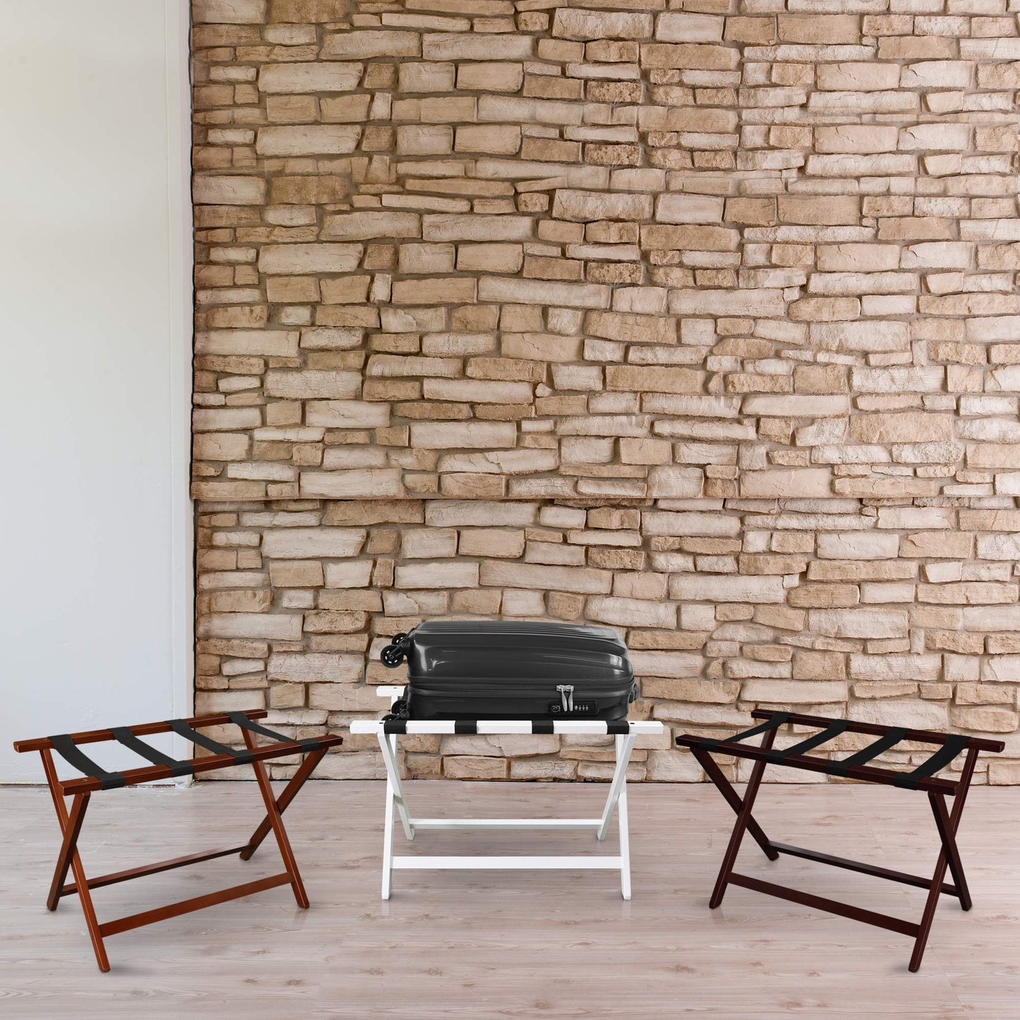 Heavy Duty 30" Extra Wide Luggage Rack - Walnut