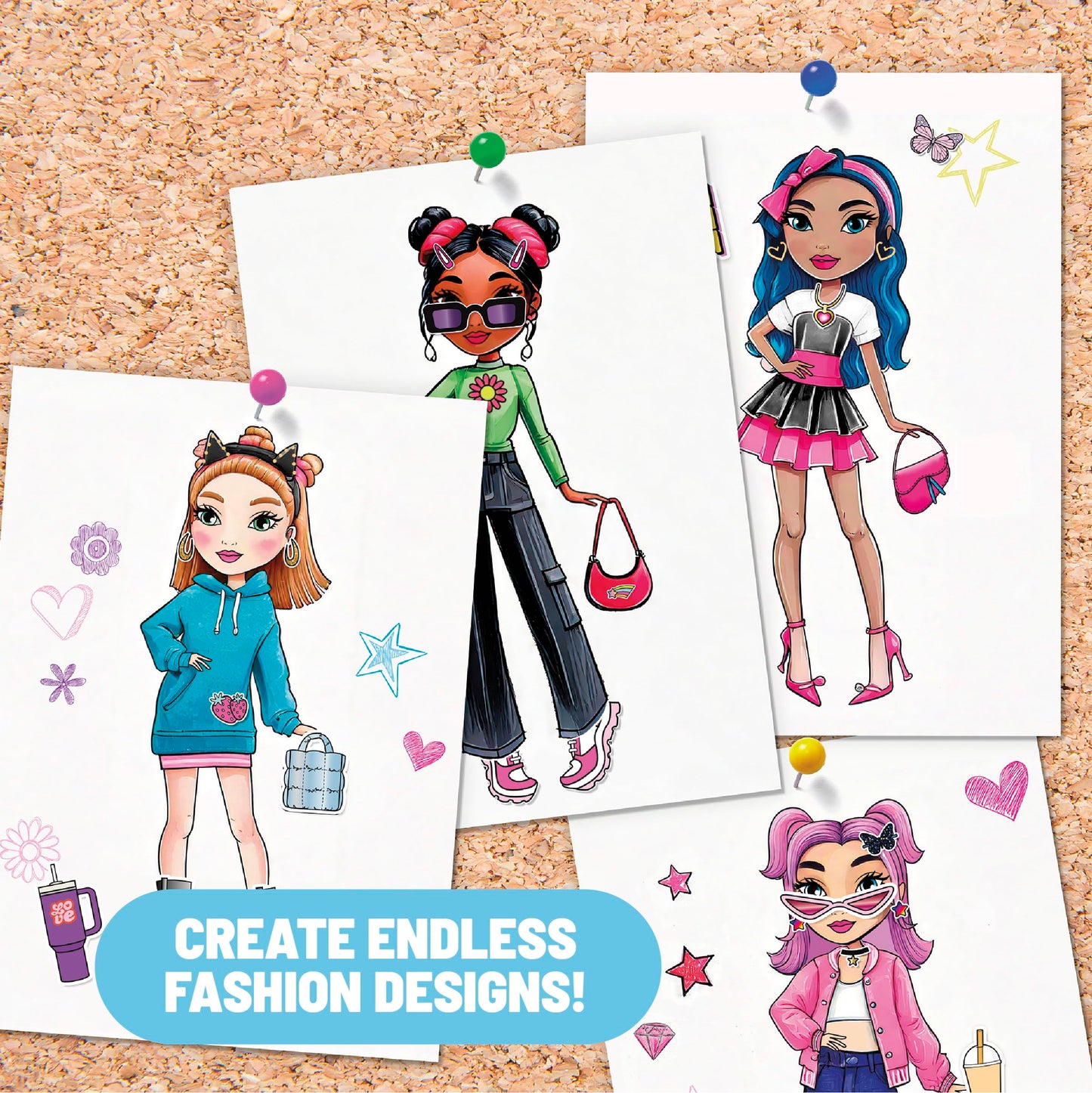 Claire’s Light-Up Fashion Designer LED Tracing Tablet – 330-Piece Design Kit with Templates, Stickers, Paper & Hidden Pencil Storage