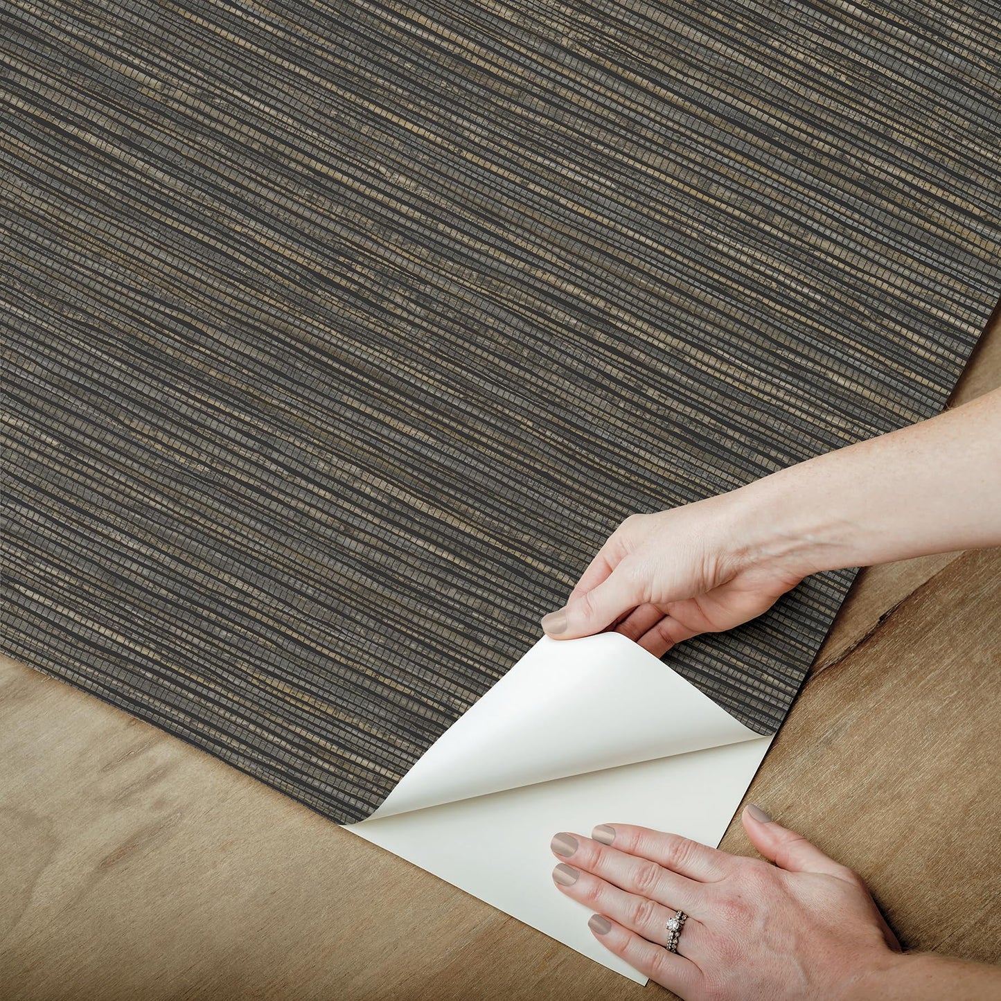 RoomMates Dimensional Grasscloth Peel and Stick Wallpaper, RMK12685PLW