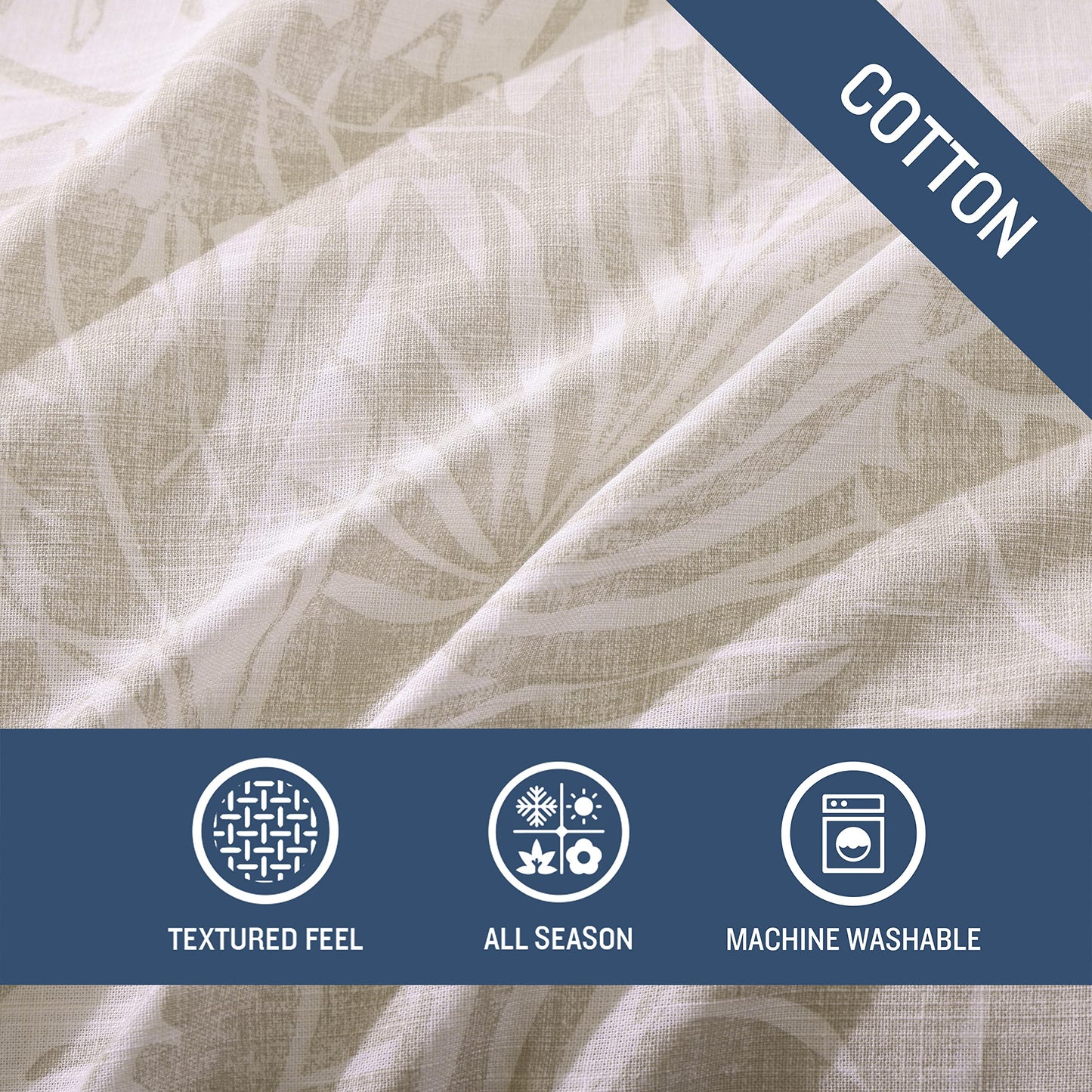 Tommy Bahama - Queen Duvet Cover Set, Reversible Cotton Bedding Set with Matching Shams, Coastal Inspired Bedding Essentials (Costa Blanca Beige, Queen)