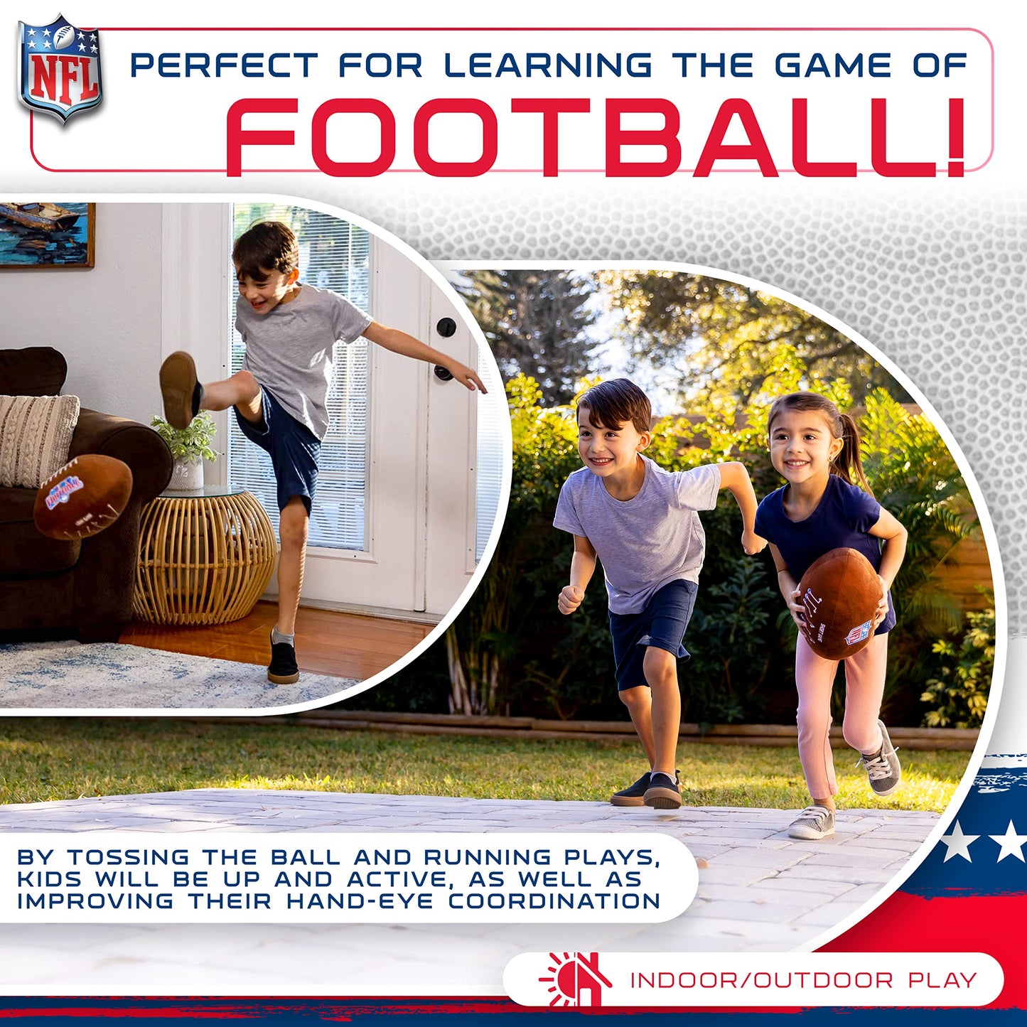 Franklin Sports Kids Soft Plush NFL MyFirst Football Stuffed Toy + Pillow - Fun Kids Toy + Room Decoration - 12"