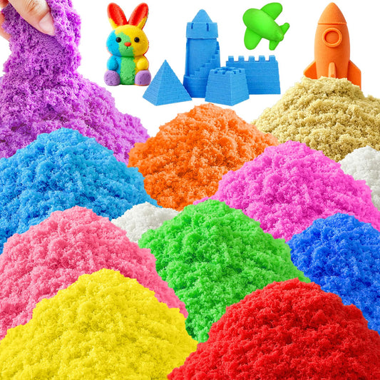 Dshengoo 12 Pack Colorful Play Sand, 8 Lbs Craft Sand Art Kit Sensory Play Refill Bulk for Kids Christmas Party Decorations Wedding 11 Colors