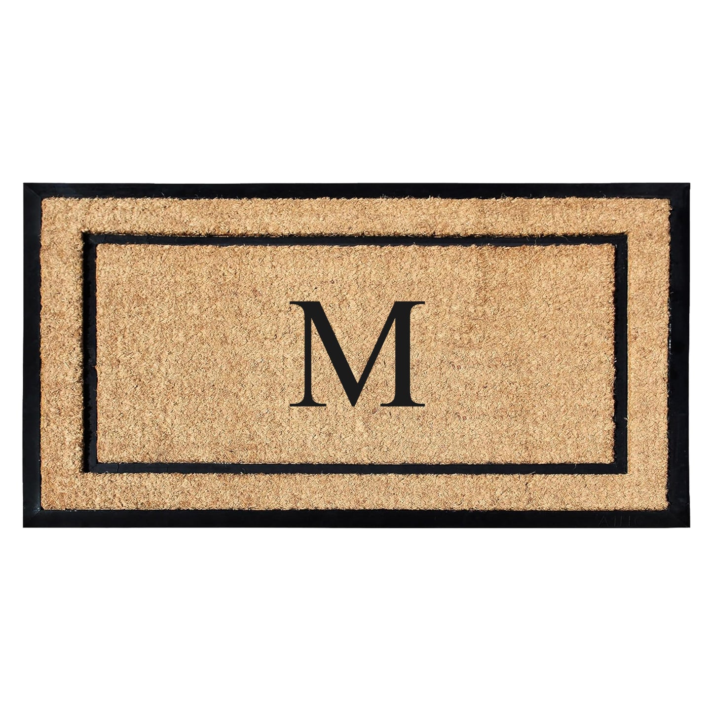 A1HC Natural Coir & Rubber Large Monogrammed Doormat, Thick Durable Entry Mats for Entrance Heavy Duty, Thin Profile, Long Lasting Front Door Mat - 24"x48"