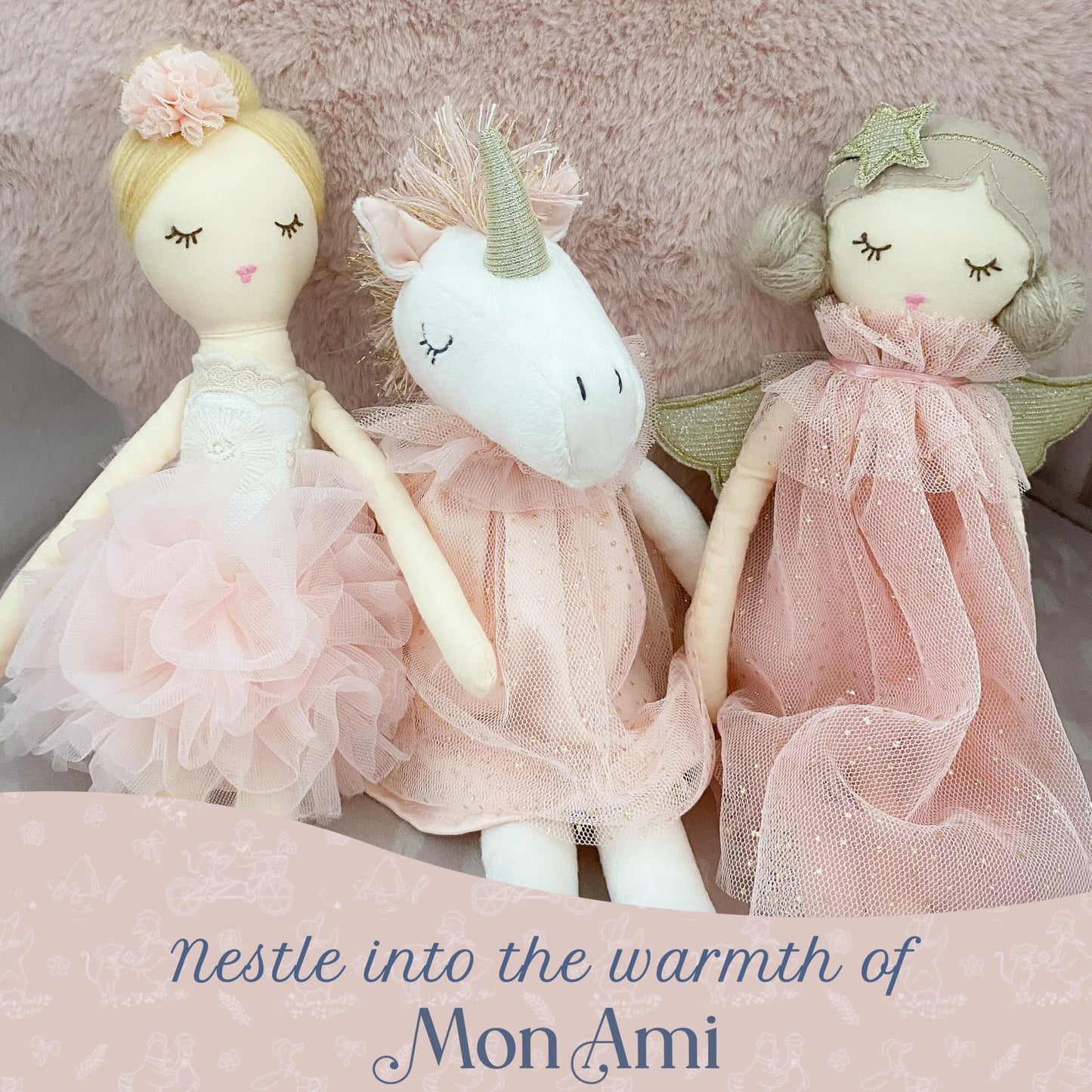 MON AMI Charlotte The Ballerina 15-Inch Stuffed Doll for Girls | Soft Ballerina Plush Doll | Elegant Playtime Companion | Charming Nursery & Bedroom Décor | Plush Gift for All Ages