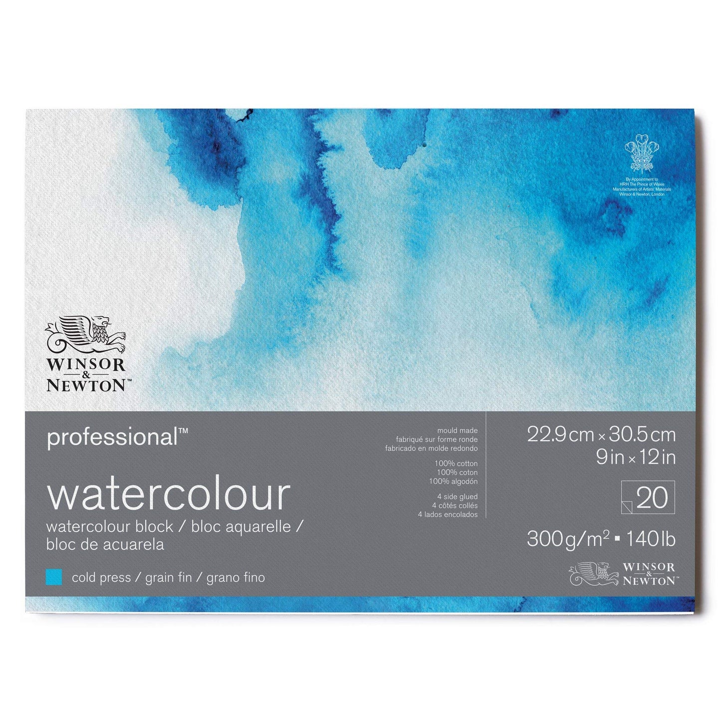 Winsor & Newton Professional Watercolor Paper Block, 9" x 12", Cold Pressed