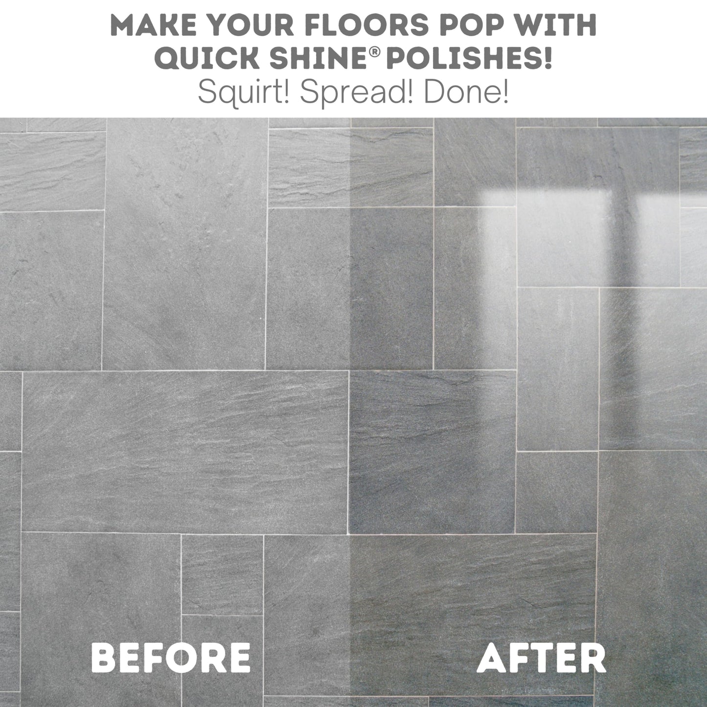 Quick Shine Multi Surface Floor Clean + Polish Mop Kit w/ 3 Reusable Pads & 1-16 oz. Floor Finish | Use Wet + Dry | Hardwood, Luxury Vinyl Plank, Laminate | Safer Choice pH Neutral Formula