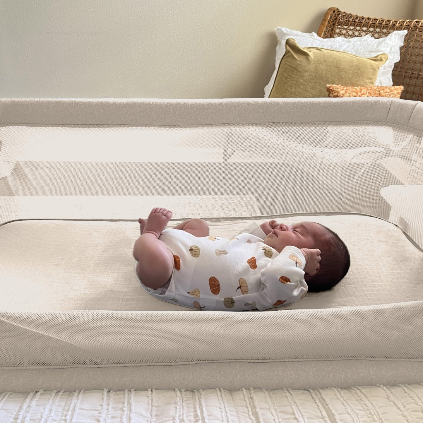 Newton Baby Fitted Sheets for Bassinet & Bedside Sleeper, Essential Bassinet (2-Pack) - Ultra-Breathable, Washable and Ultra-Soft, 100% Muslin, 19" x 35" - Sandstone