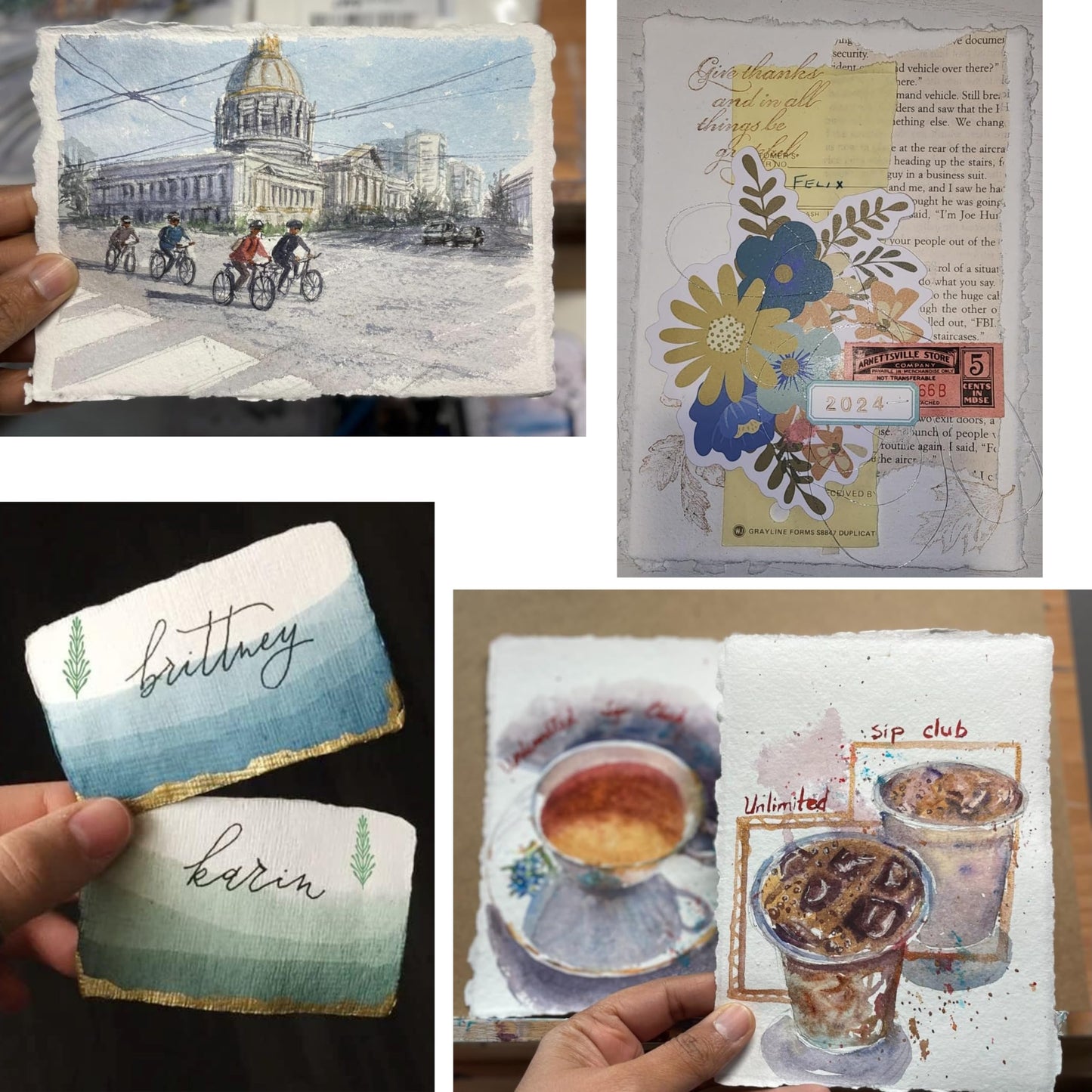 Handmade Cotton Paper with Deckle Edge Recycled Cotton Rag Mixed Media Card Stock for Watercolor, Writers, Invitations, Crafts (6x8 inch "A5", 150gsm, 50 Pack)