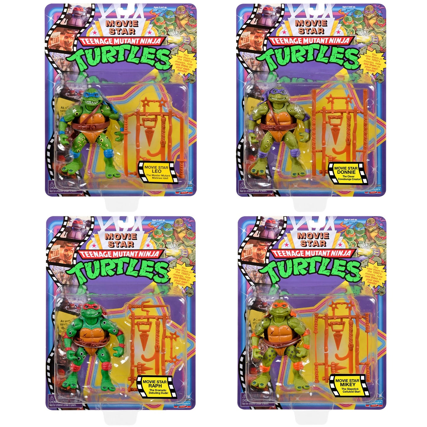 Teenage Mutant Ninja Turtles Micro Mutant TMNT Classic Movie Star Soft Bundle