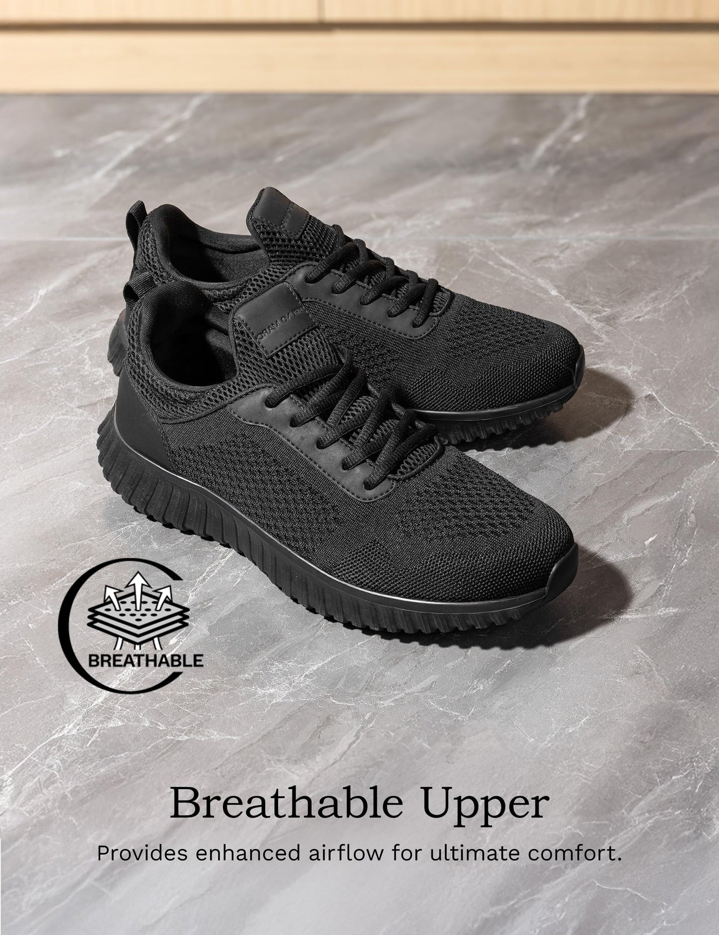 Bruno Marc Men's Non Slip Work Shoes Walking Zapatos Trabajo Black & Lightweight Food Service Chef Kitchen Restaurant Resistant Sneakers,Size 11,Black,SBWO2302M