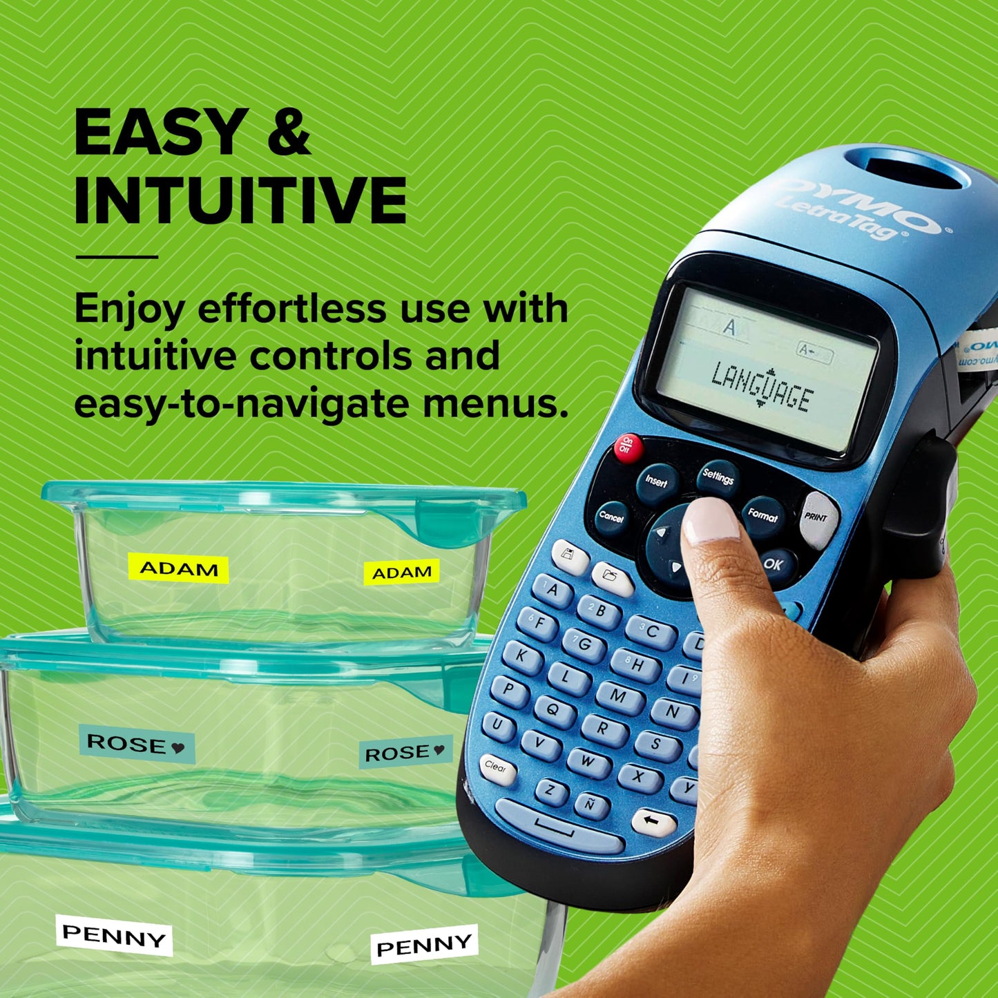 DYMO Label Maker Machine with 3 Tapes - 100H LetraTag Handheld, Includes 3 LT Label Tapes, Perfect for Home & Office Organization